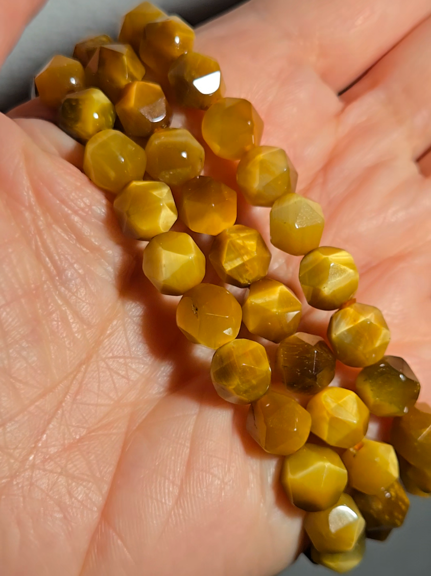 Faceted golden tiger eye bracelets - JW103
