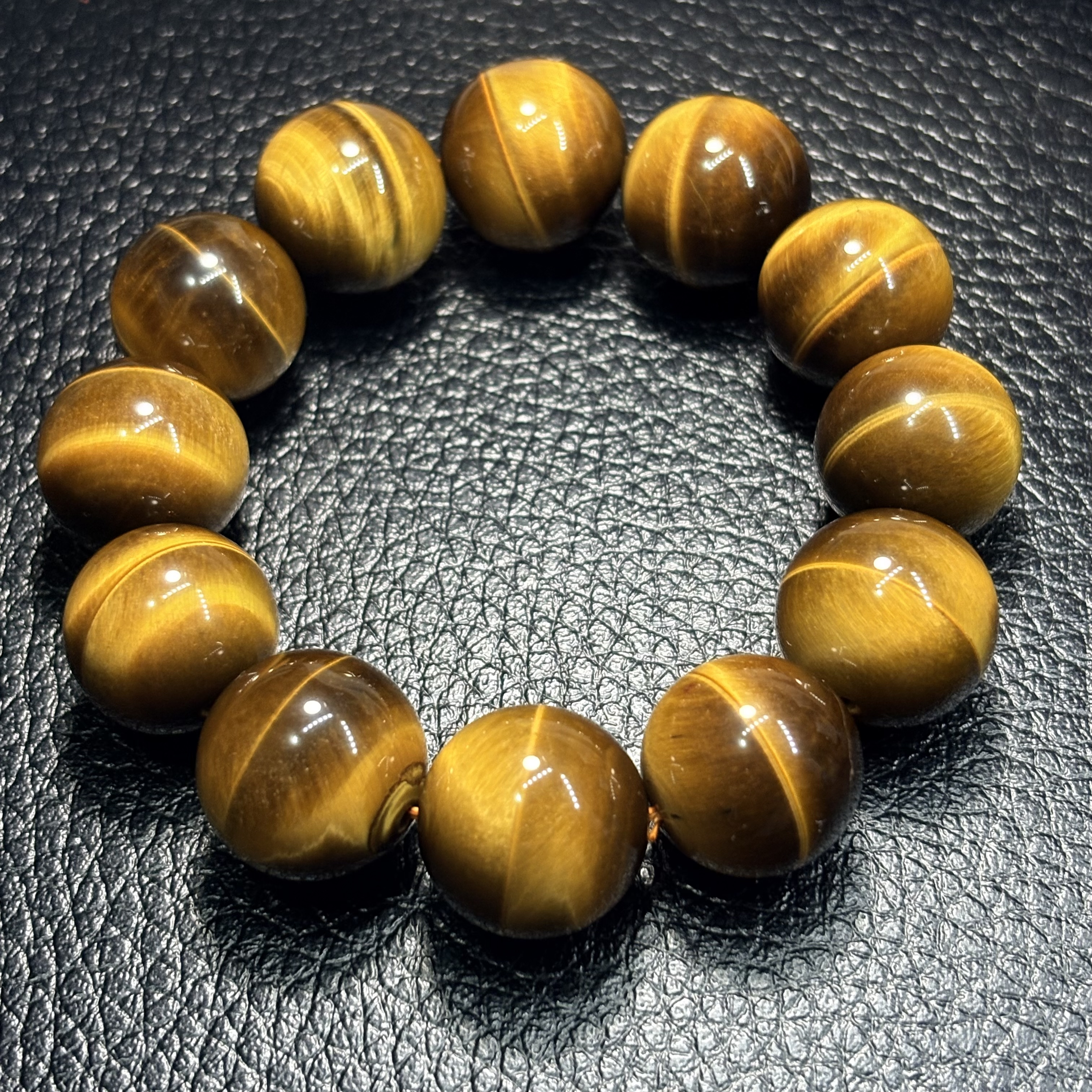 黃虎眼石手串No.3097 丨規格：20mm珠18cm手圍