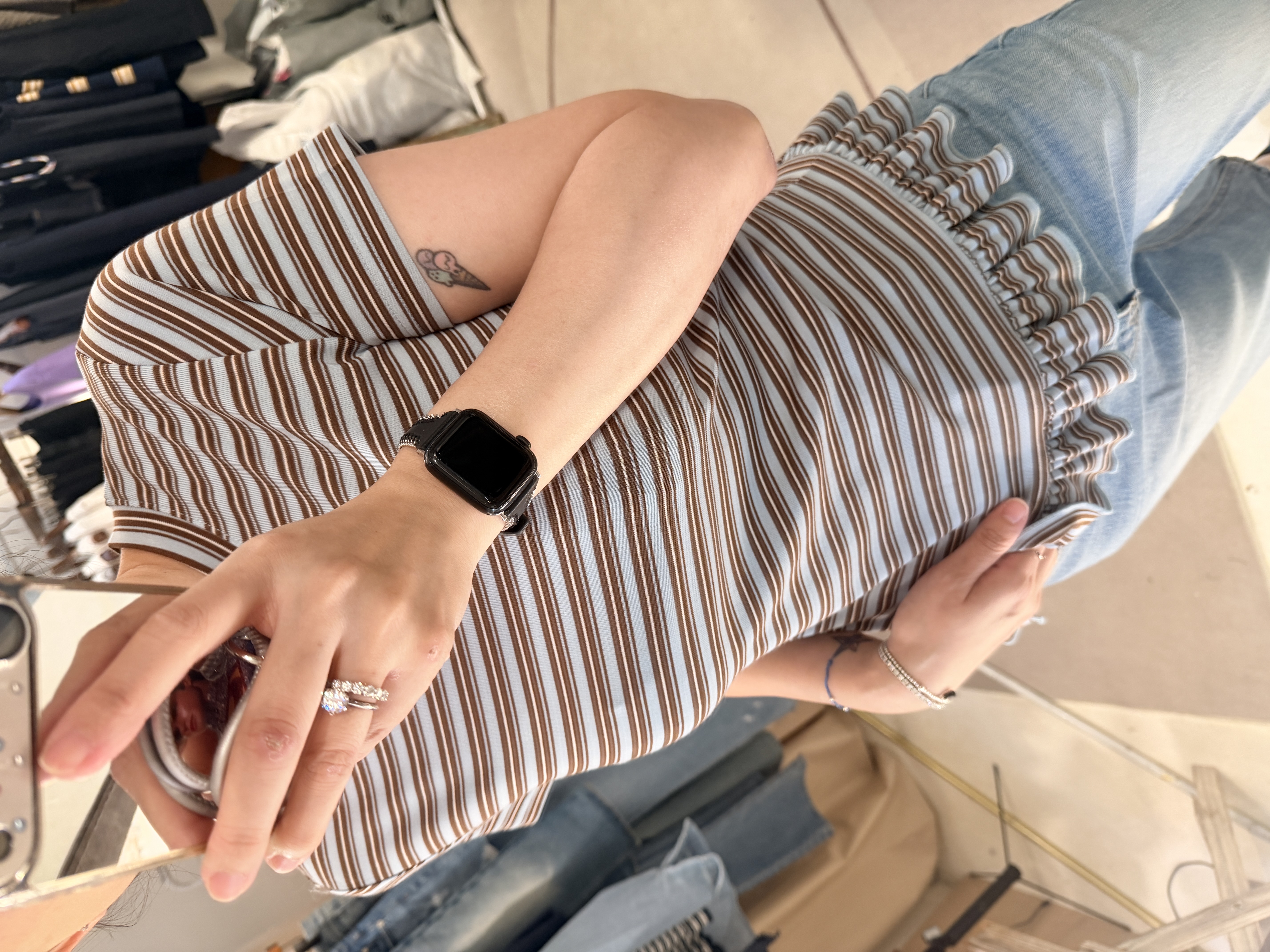 Stripe ruffle top