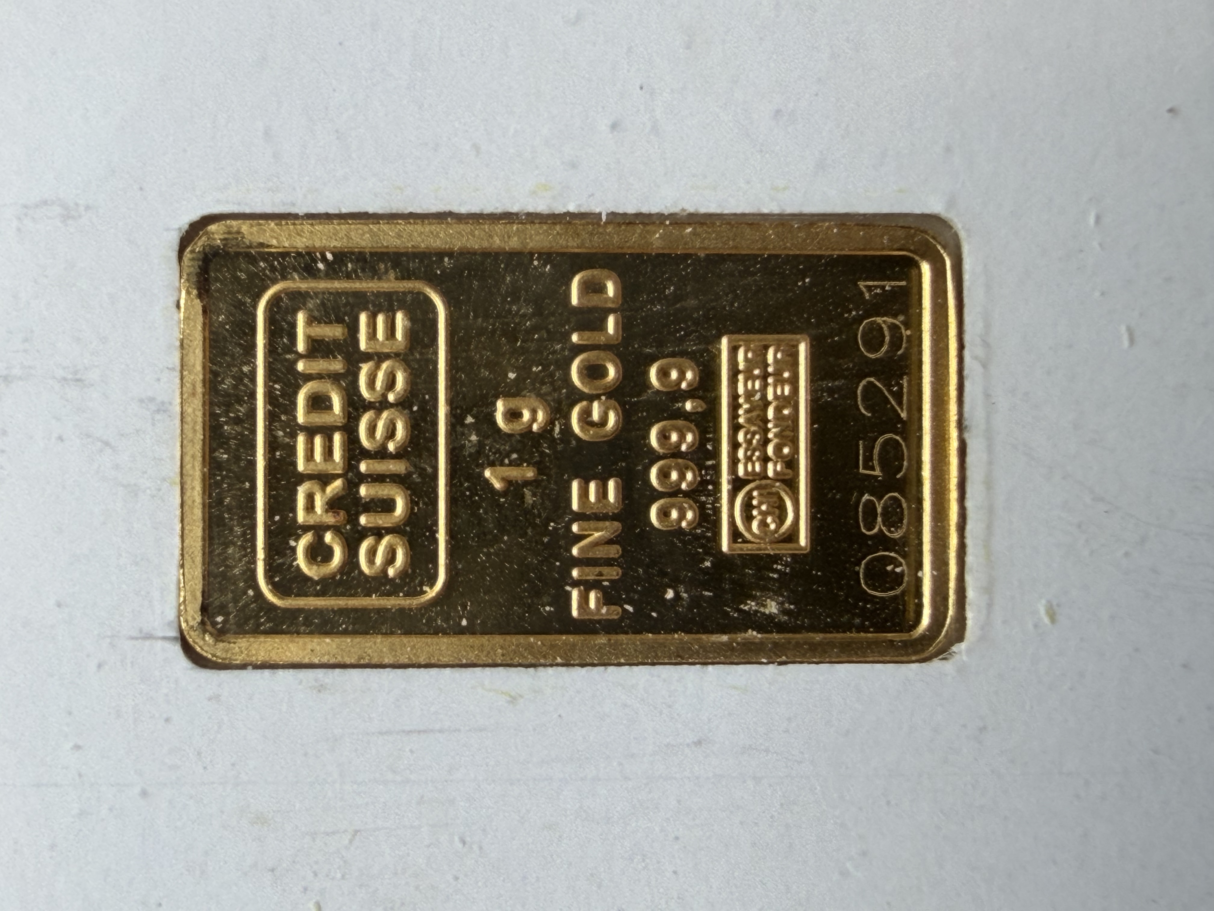 (SN85291) VALCAMBI 🇨🇭RARE Vintage 1985 Liberty 1g Credit Suisse Gold bar Emas 999.9 自由女神