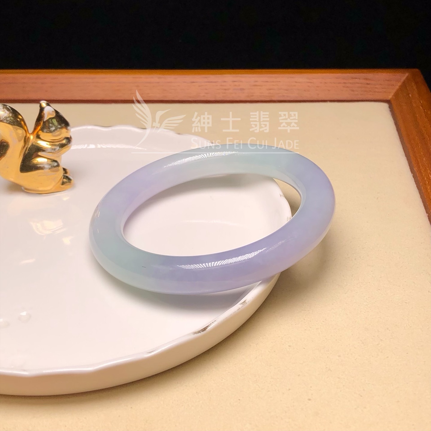 會卡水翻沙茄紫春彩圓鐲56.9mm