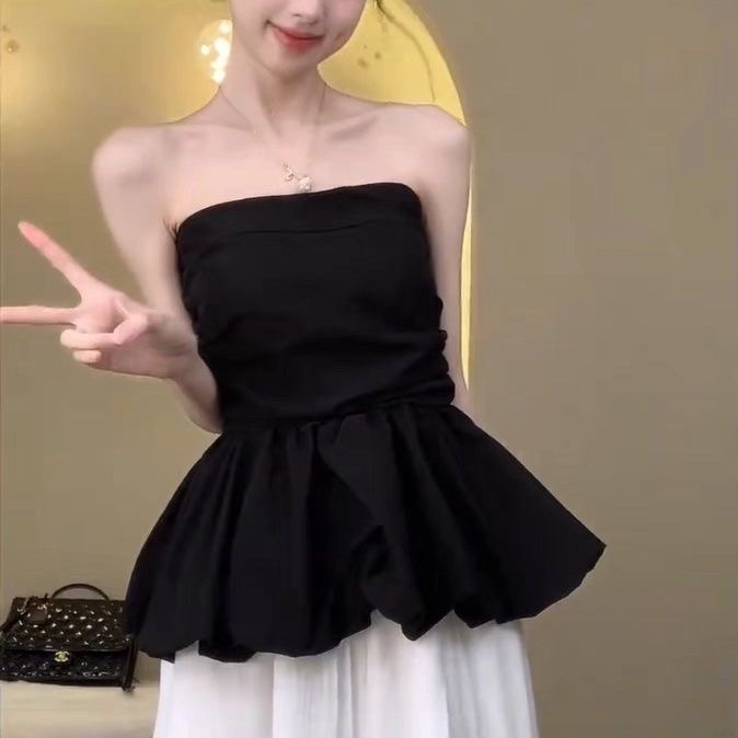 TP479抹胸花苞上衣