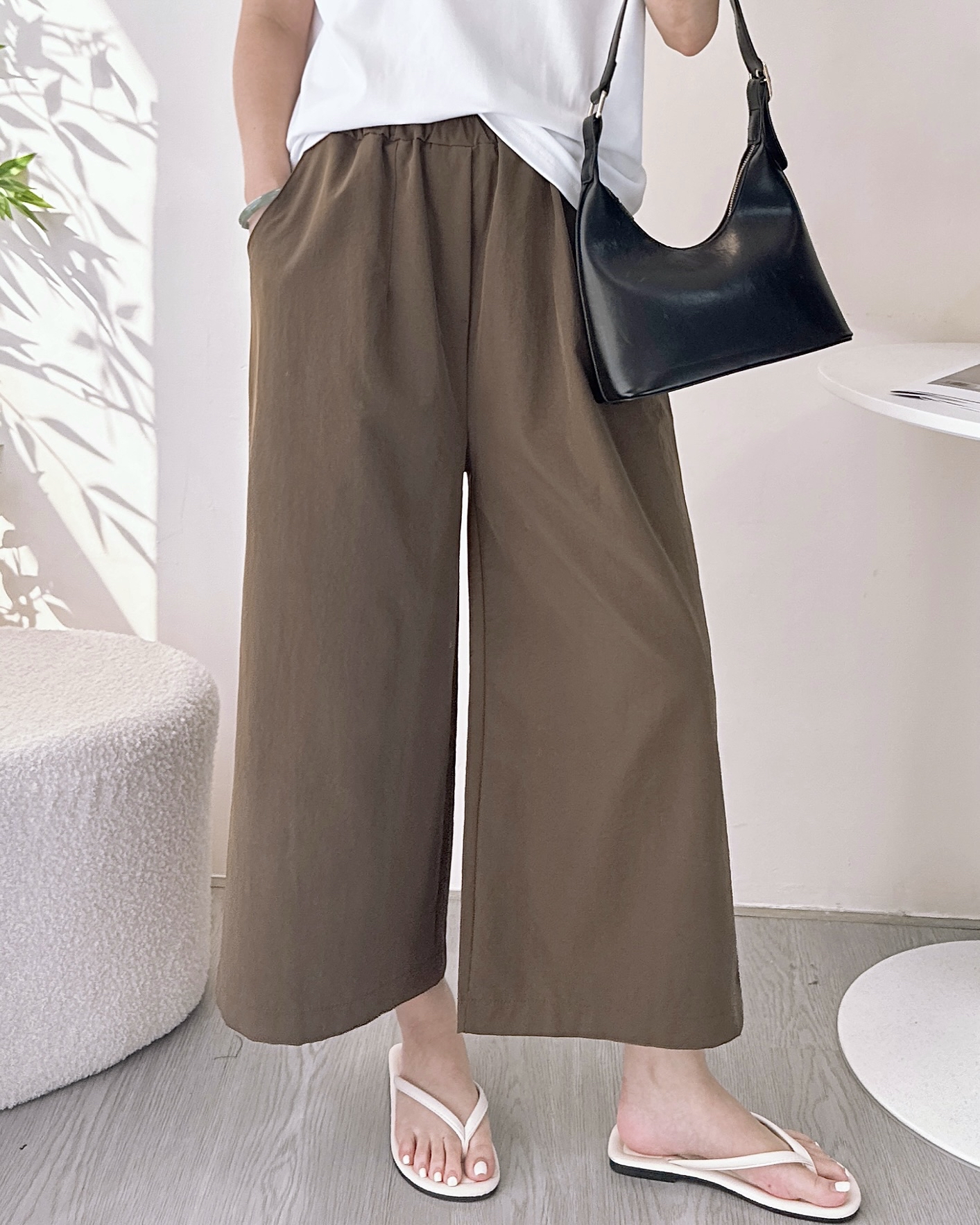 全橡筋腰極輕速乾料闊褲 4色