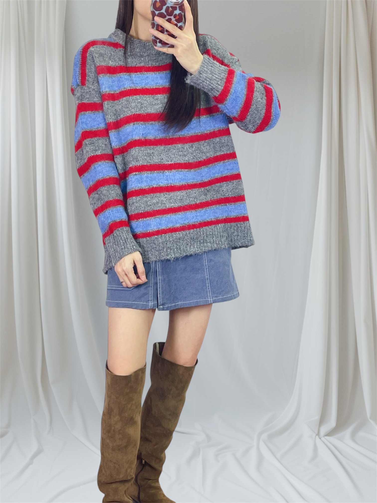 K5544 三色橫間針織