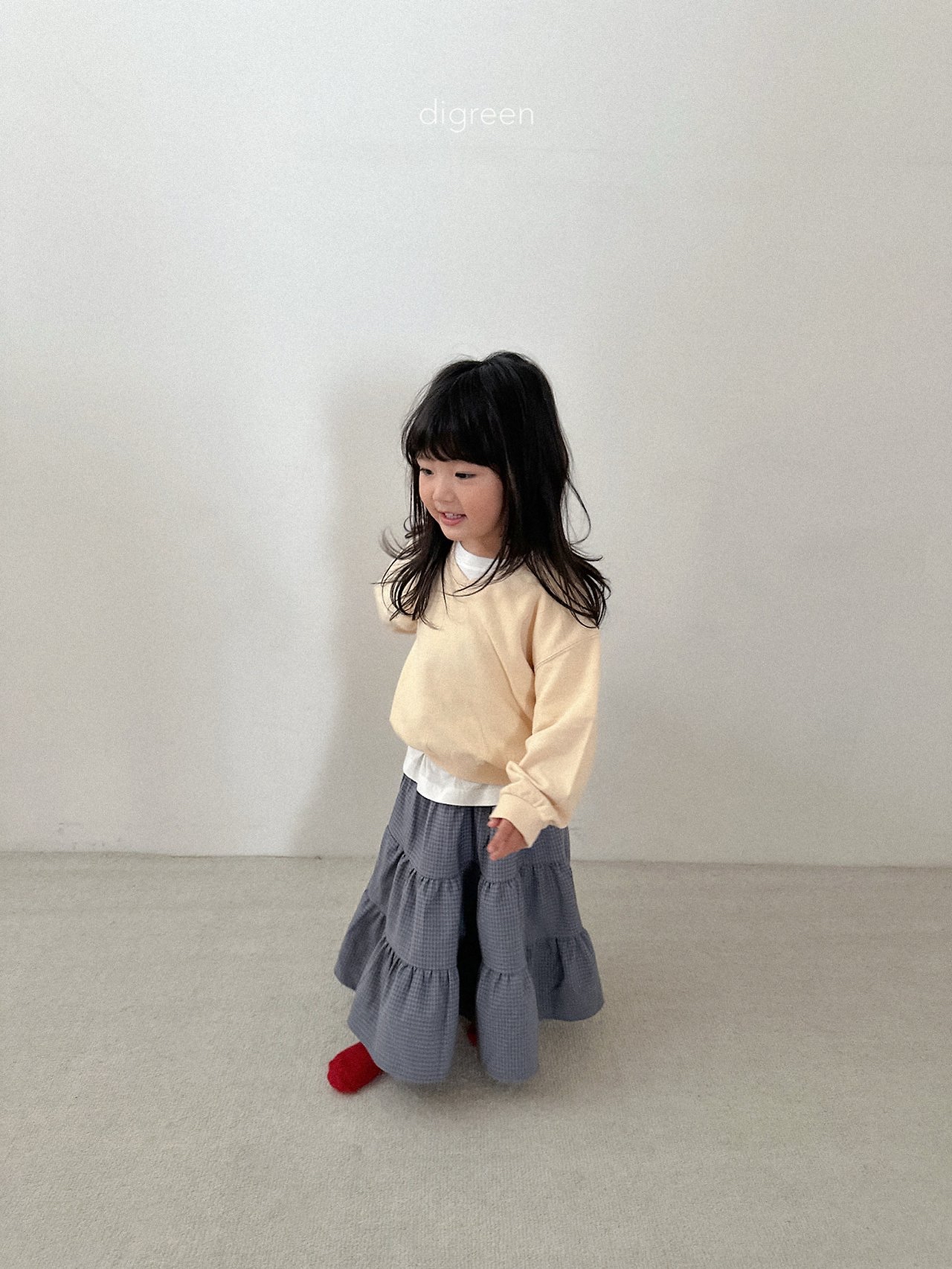 Digreen | check ruffle skirt 