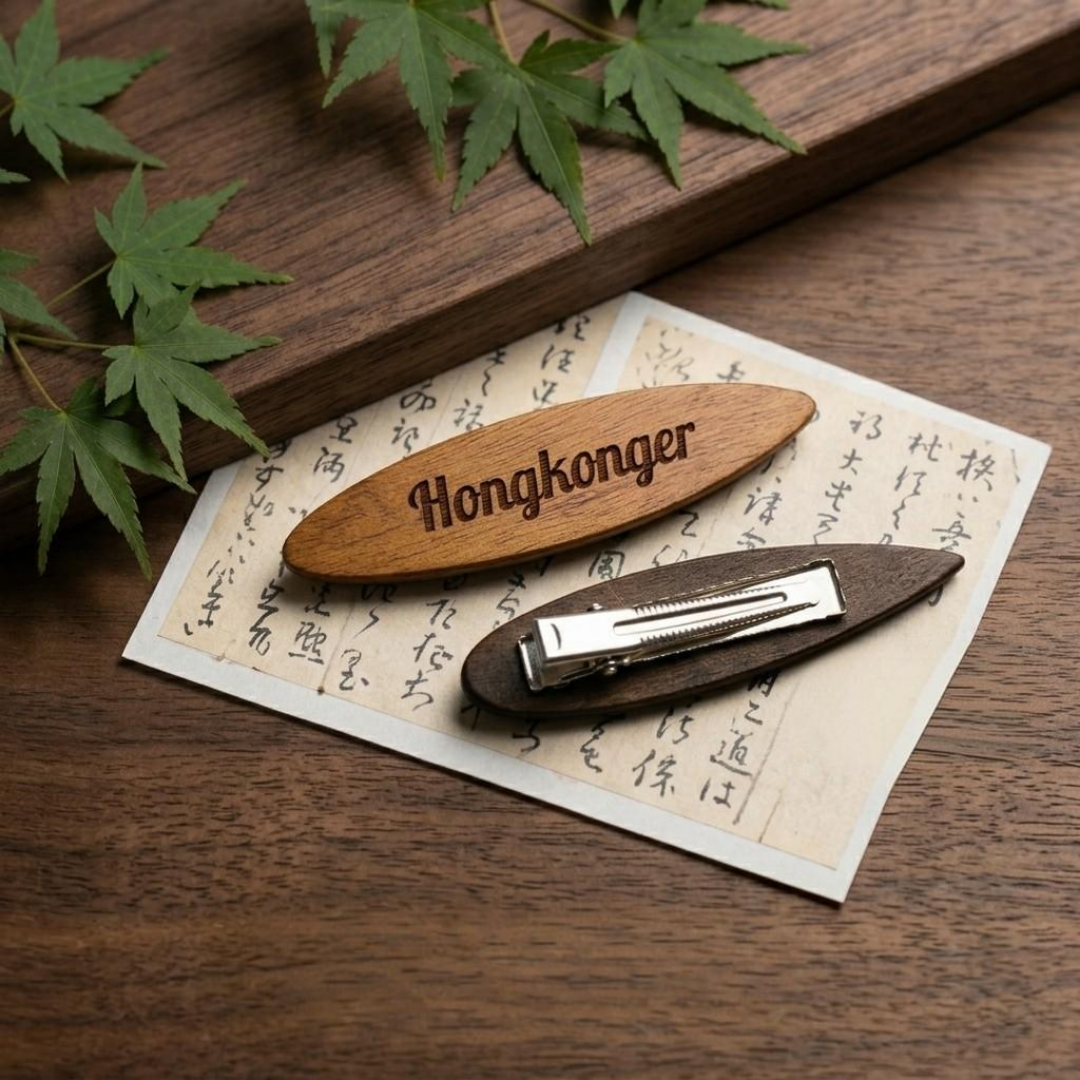 Hongkonger 原木雕刻髮夾