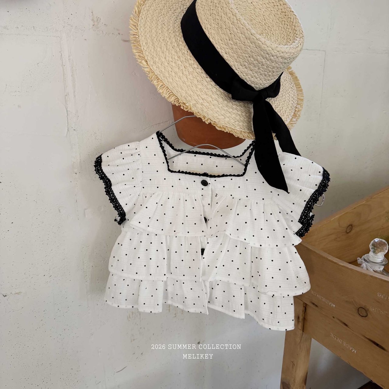 Dot Tiered Sleeveless Blouse
