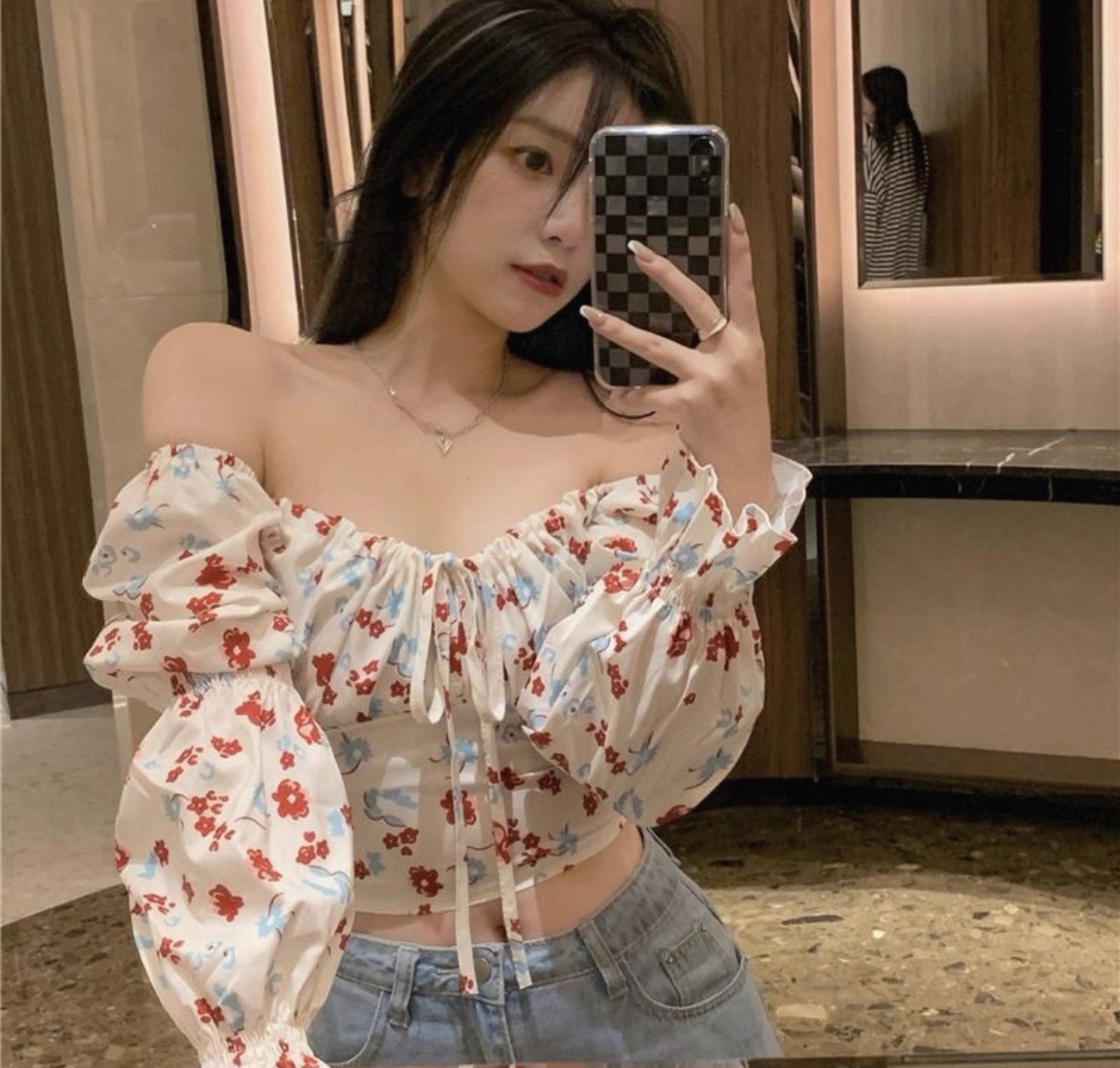 TP238甜辣风碎花长袖