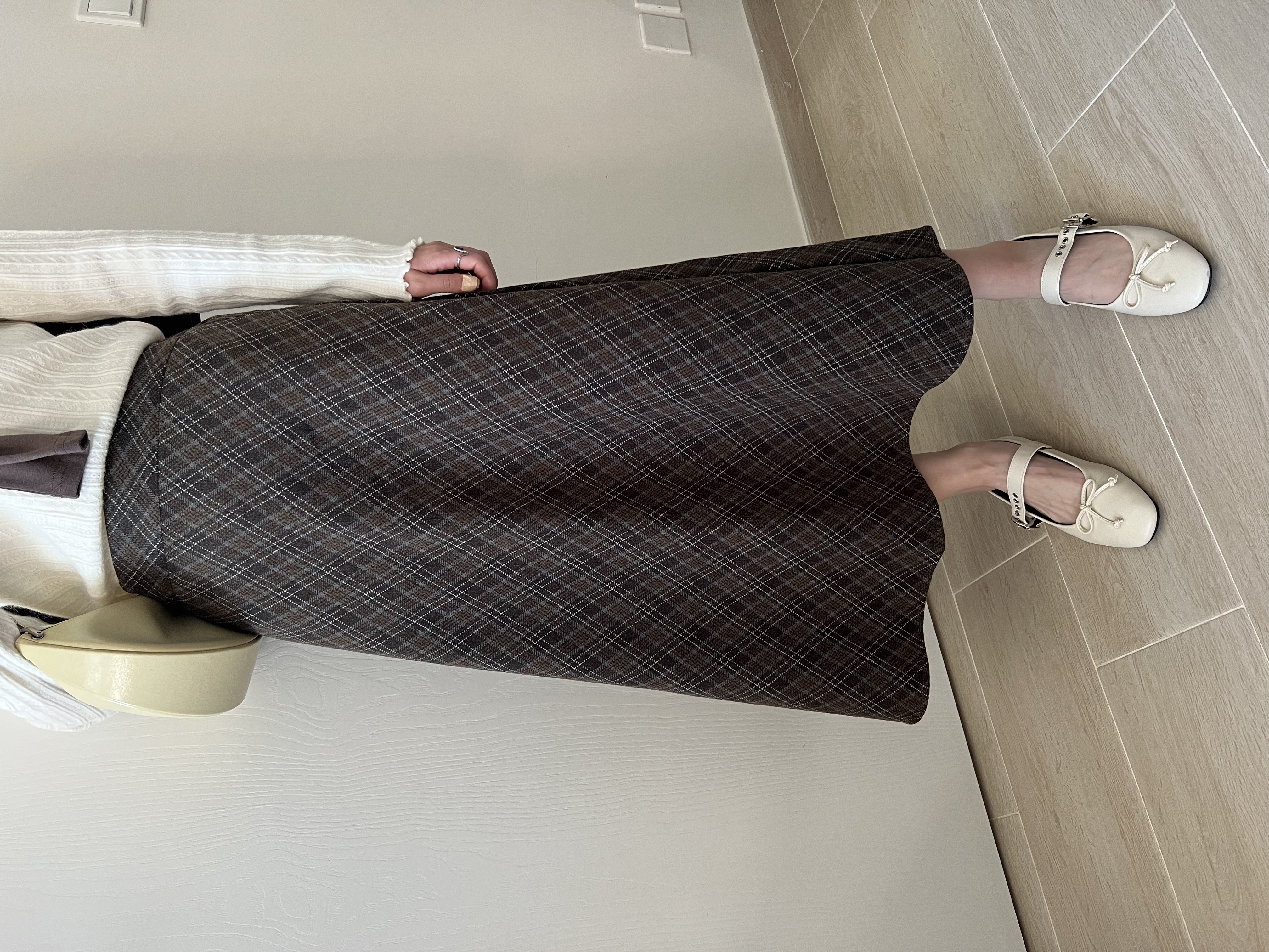 高質秋冬菱形格紋長裙 現貨