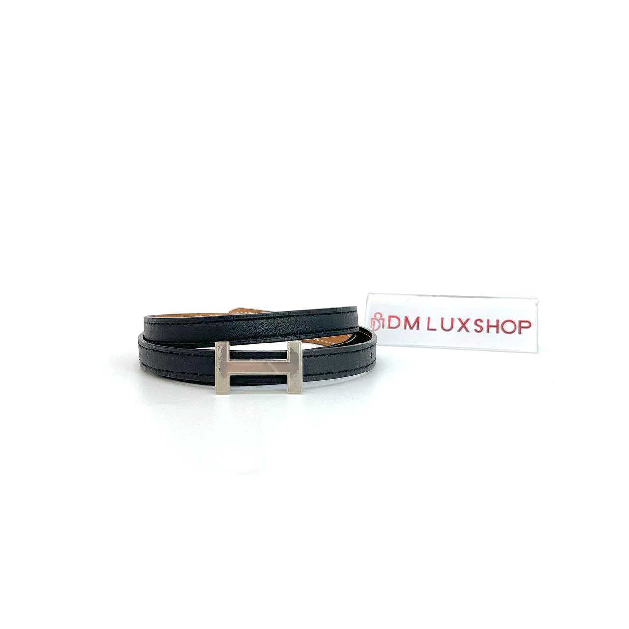 Hermes H Buckle Reversible Belt 13MM Black/Gold PHW (Stamp Z)