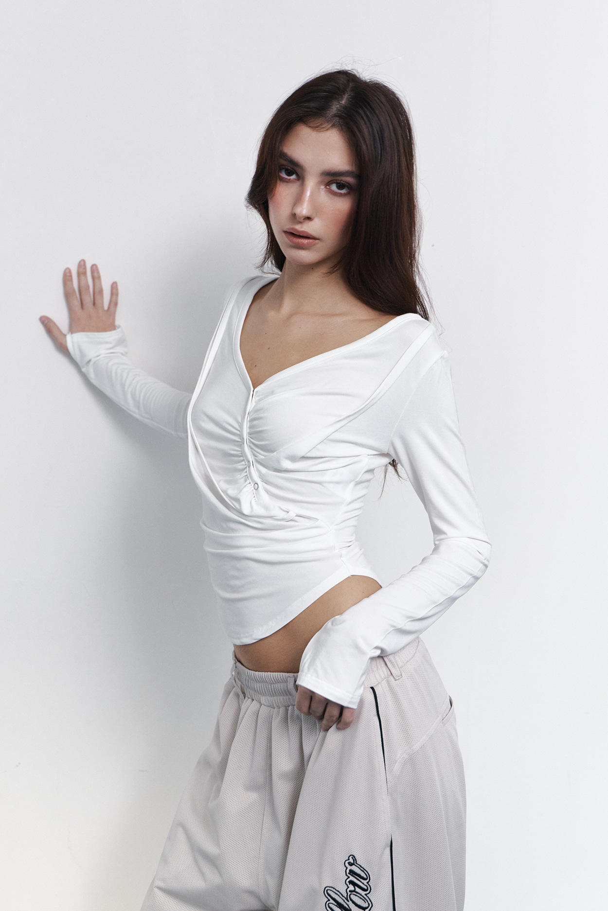 pleaseNOFOLLOW - Deba Long Sleeve Top (White)