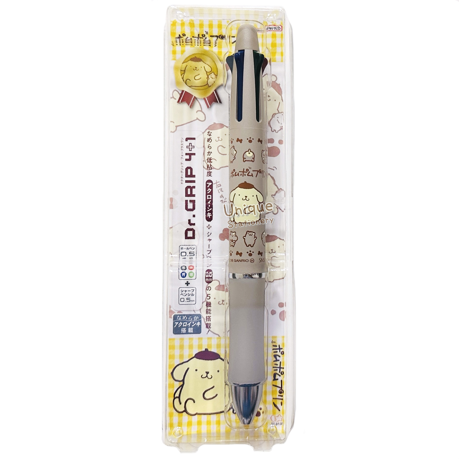 現貨｜Sanrio Pompompurin 布甸狗 Pilot Dr.Grip 4+1 日本製 多功能 5用筆 0.5mm 4色原子筆 + 0.5mm 鉛芯筆 (S4659996)