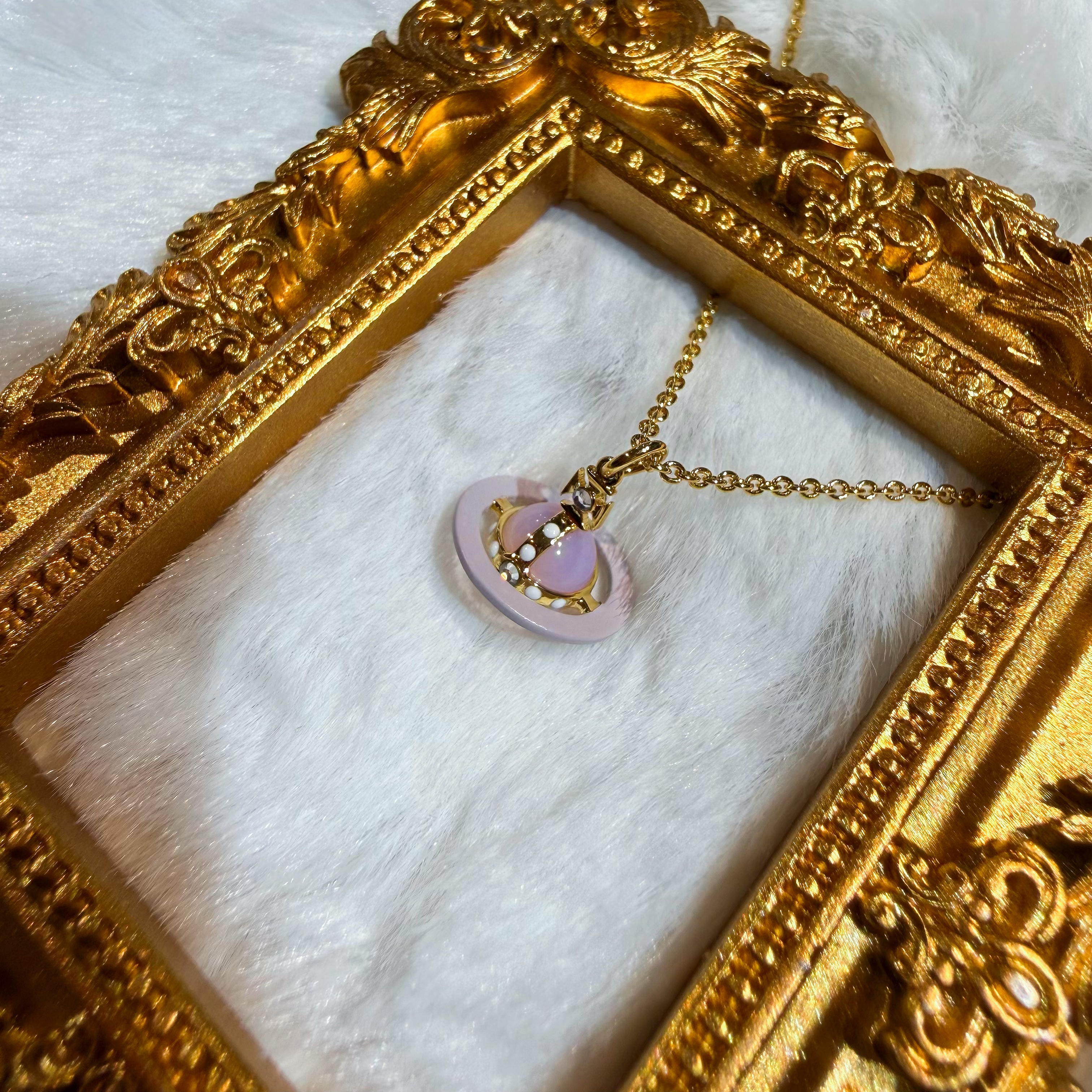 VW Petite 3d mini necklace pink/moon