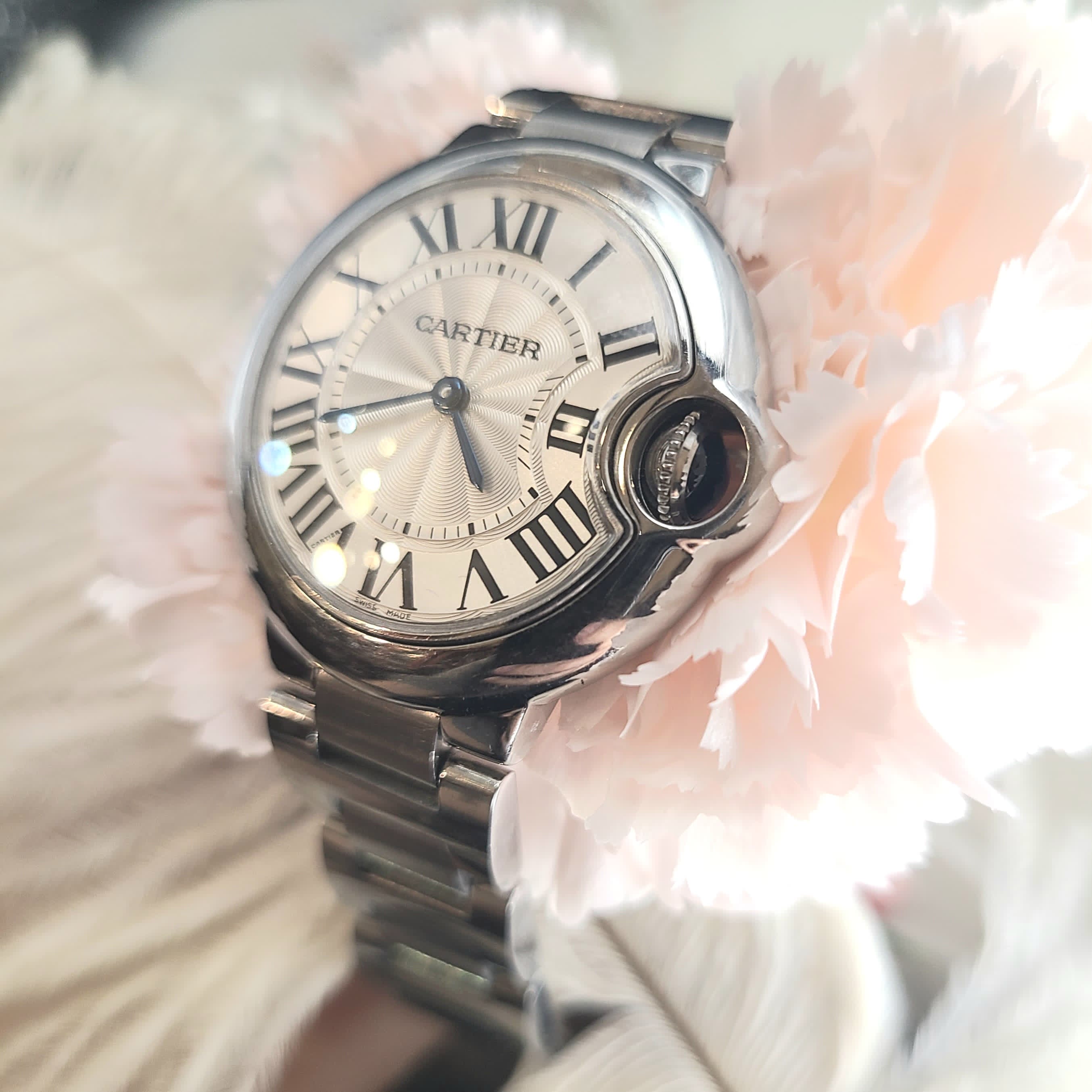 Cartier 藍氣球精鋼石英錶