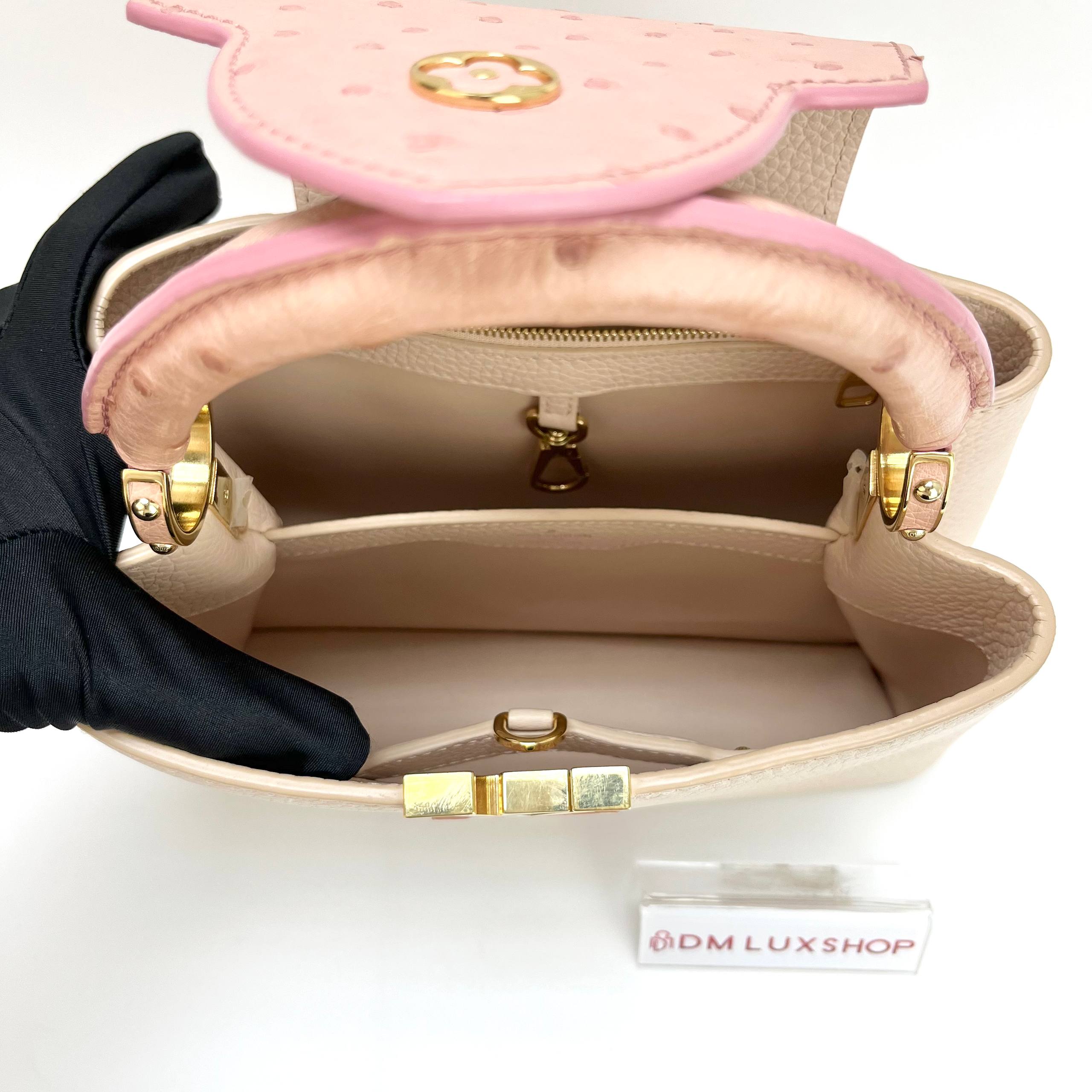 LV Capucines BB Ostrich GHW