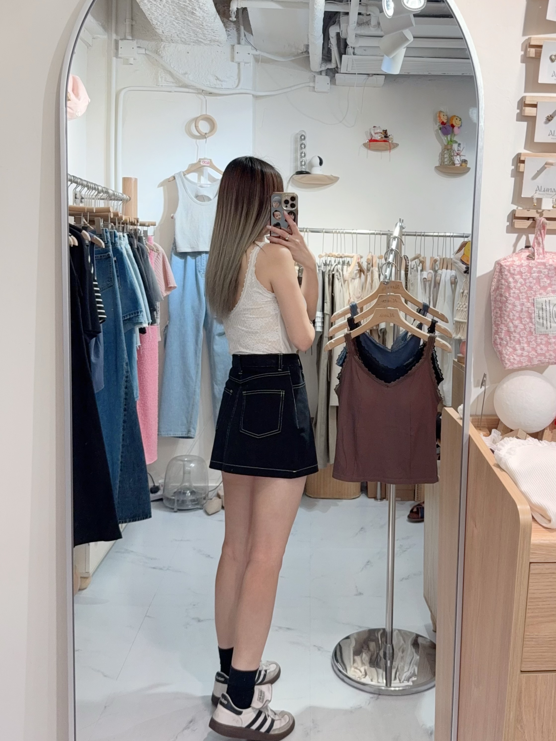 後lace V領bra top
