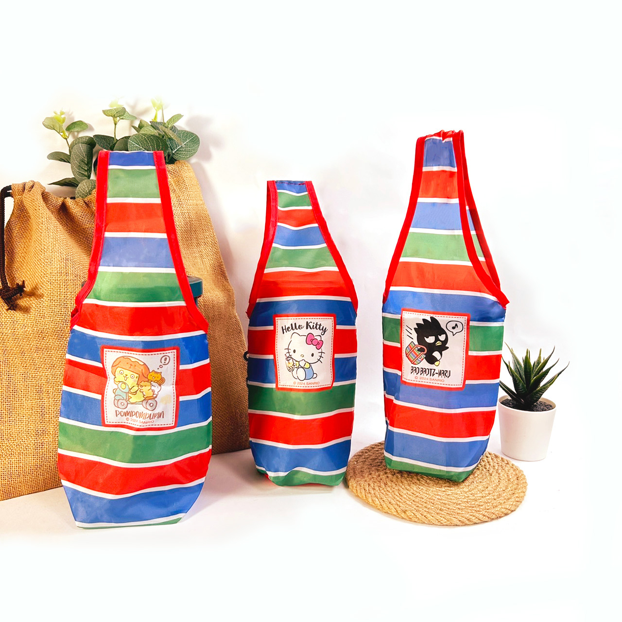台灣直送【漫遊台灣】Sanrio飲料提袋 環保杯套 冰霸杯 茄芷袋