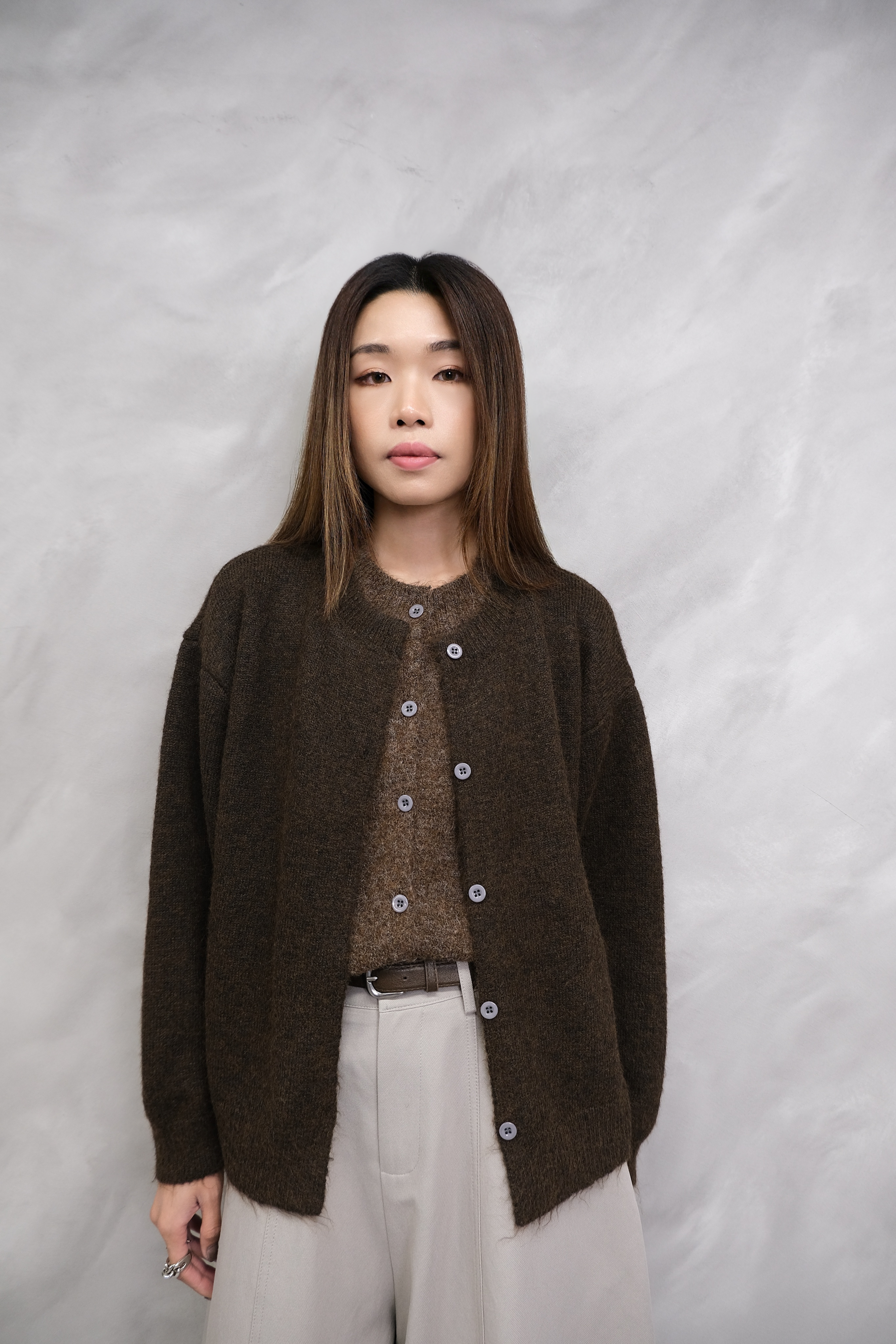 (Unisex)Textured Layer Cardigan #jk34
