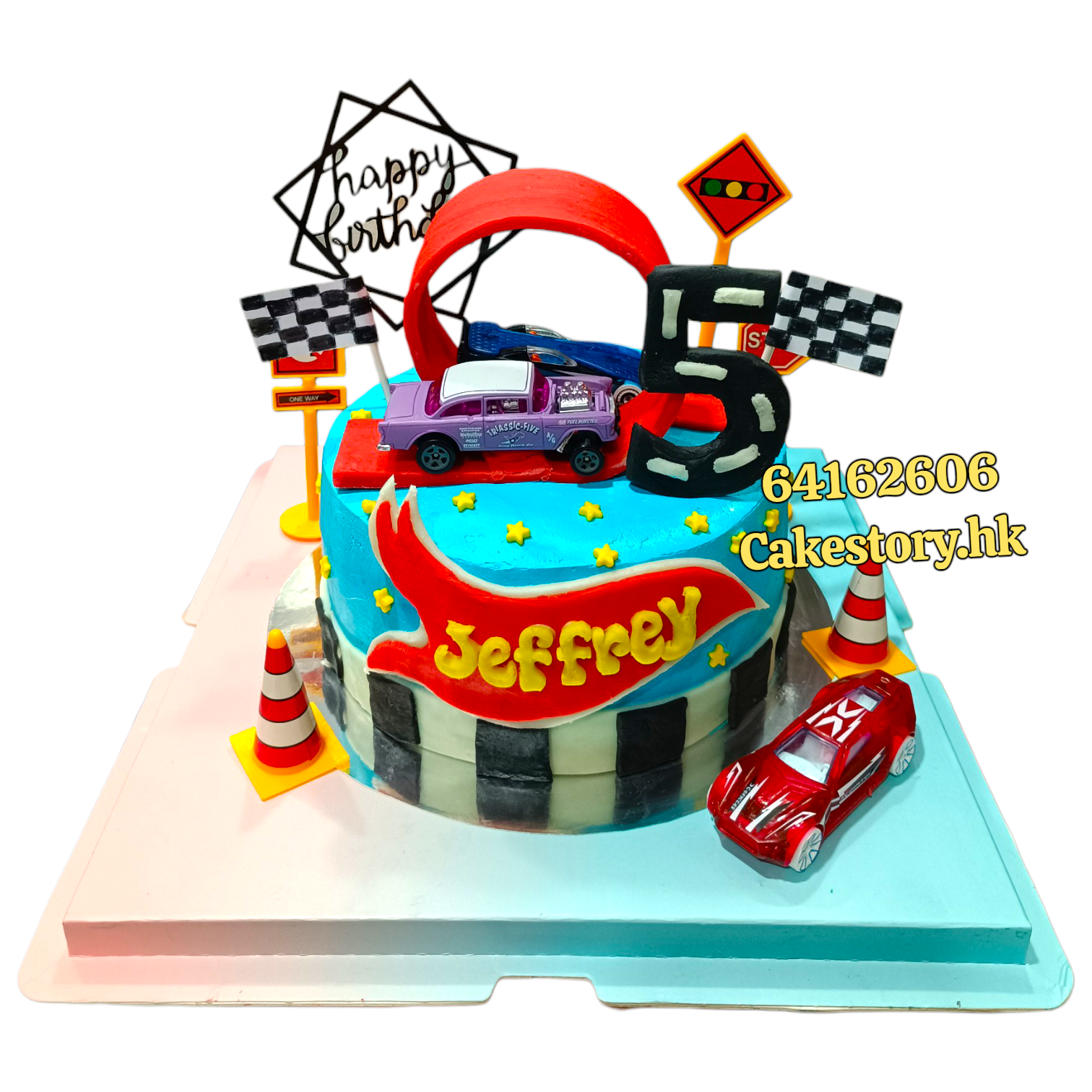 hot wheels 車風火輪蛋糕(blue)(,急單蛋糕 立體蛋糕）