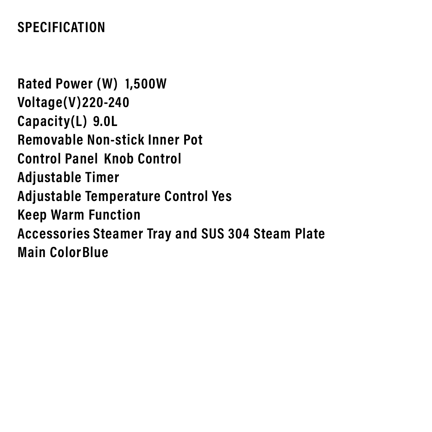 Elba 9.0L Multi Cooker Steam & Grill EMC-N9015(BL)