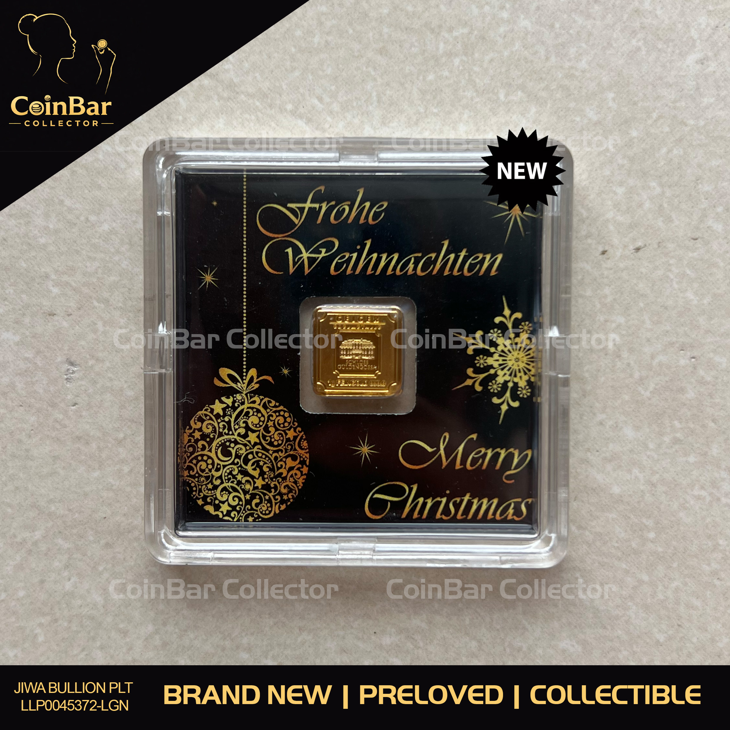 (SN523469) GEIGER Edelmetalle Christmas 1g 🇩🇪 Germany 2018 Gold Bar Emas 999.9