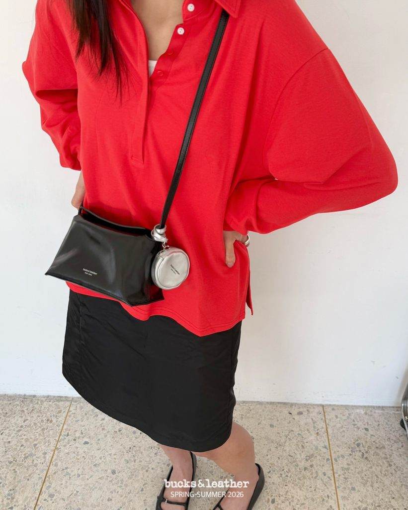 【26SS新皮】預訂_牛皮亮面 Bread bag 磁吸枕頭包 (Mini) By Bucks & leather