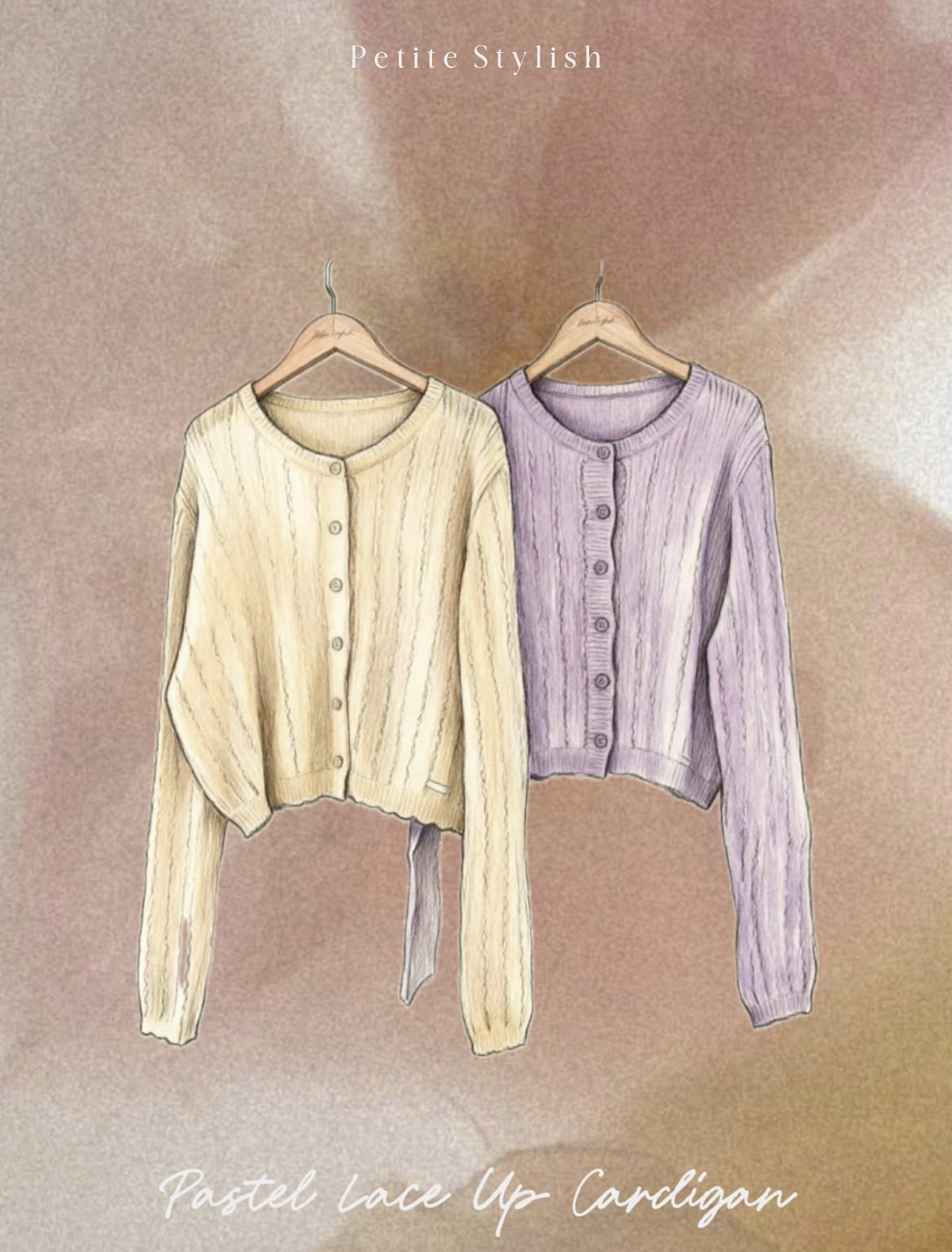 🌷| PASTEL LACE UP CARDIGAN