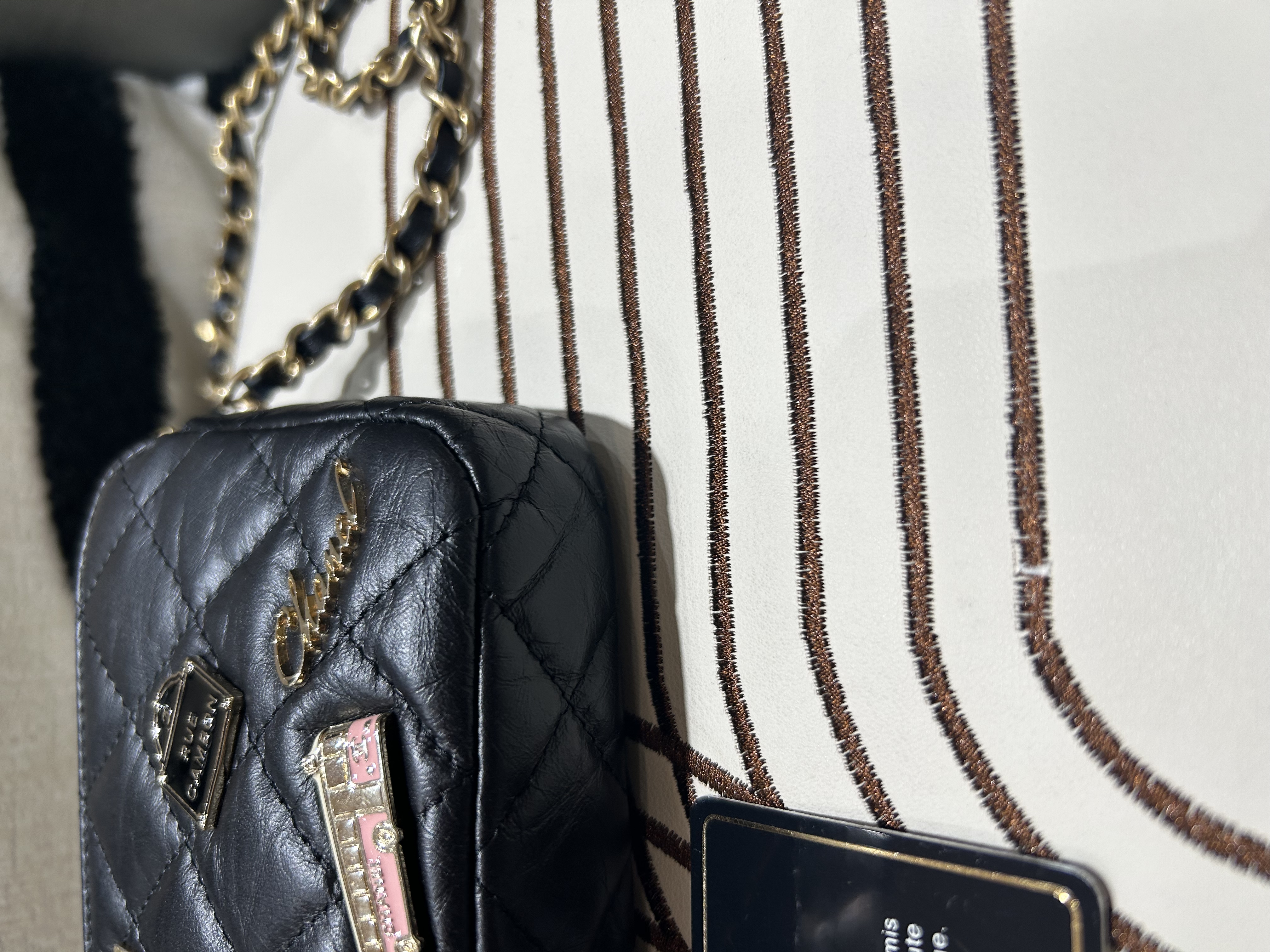 Chanel Double Zip Clutch With Chain Black Quilted Aged Calfskin Lucky Charms 2.55 Reissue Gold Hardware 100%Authentic ,98%new ✅25card ✅dust bag✅box