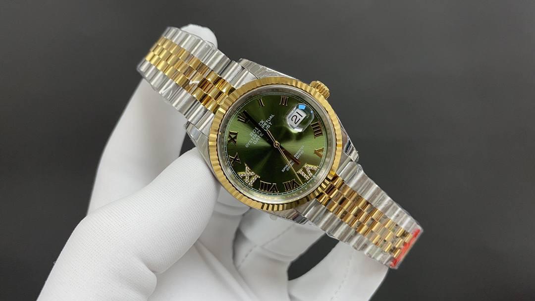 🌐今日推荐 劳力士 日志 白壳 橄榄绿36mm 3235机 顶级品质 出货实拍✈️