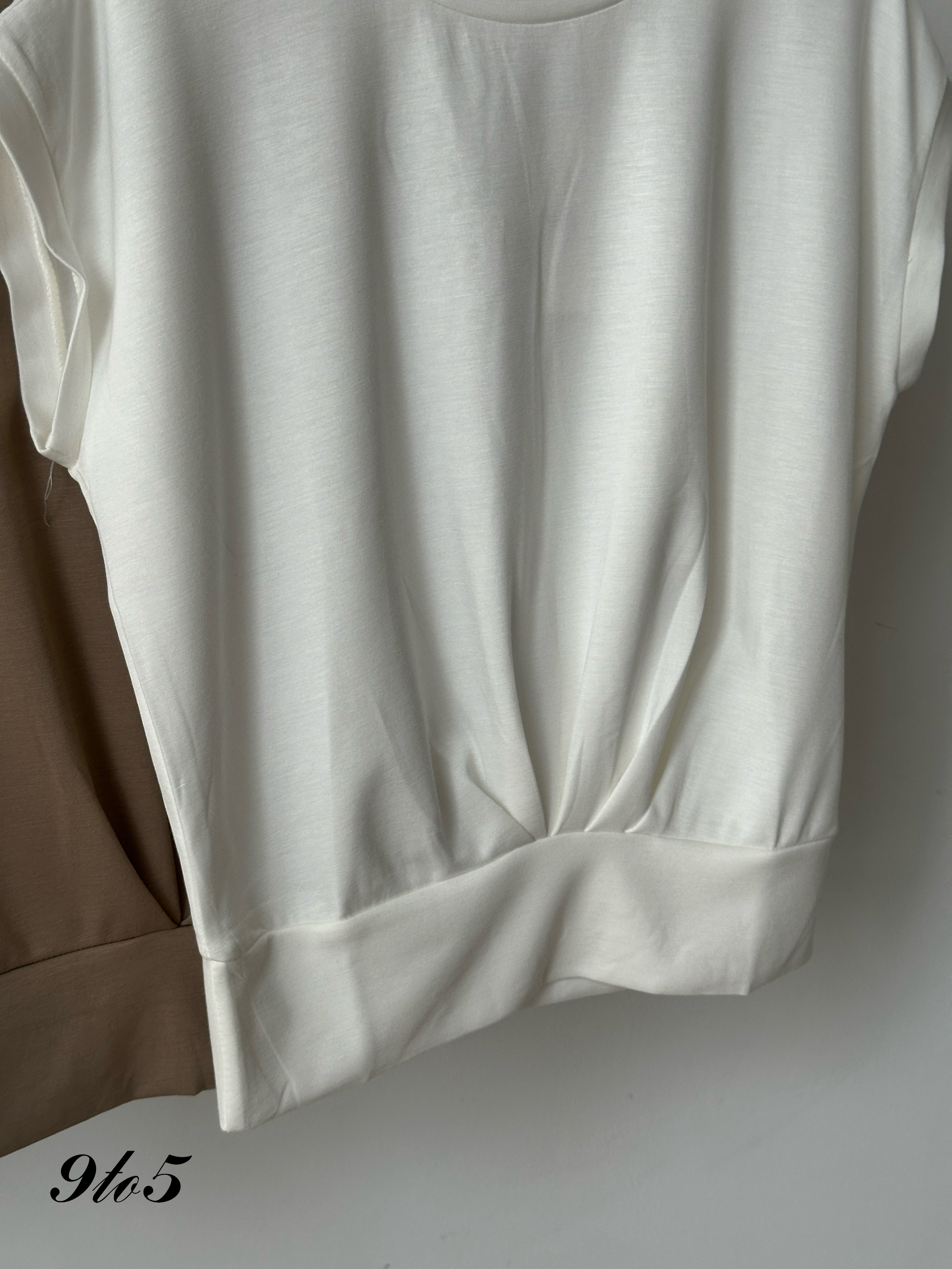 T4056 Cape Sleeve Ruched Top - 4 Colors