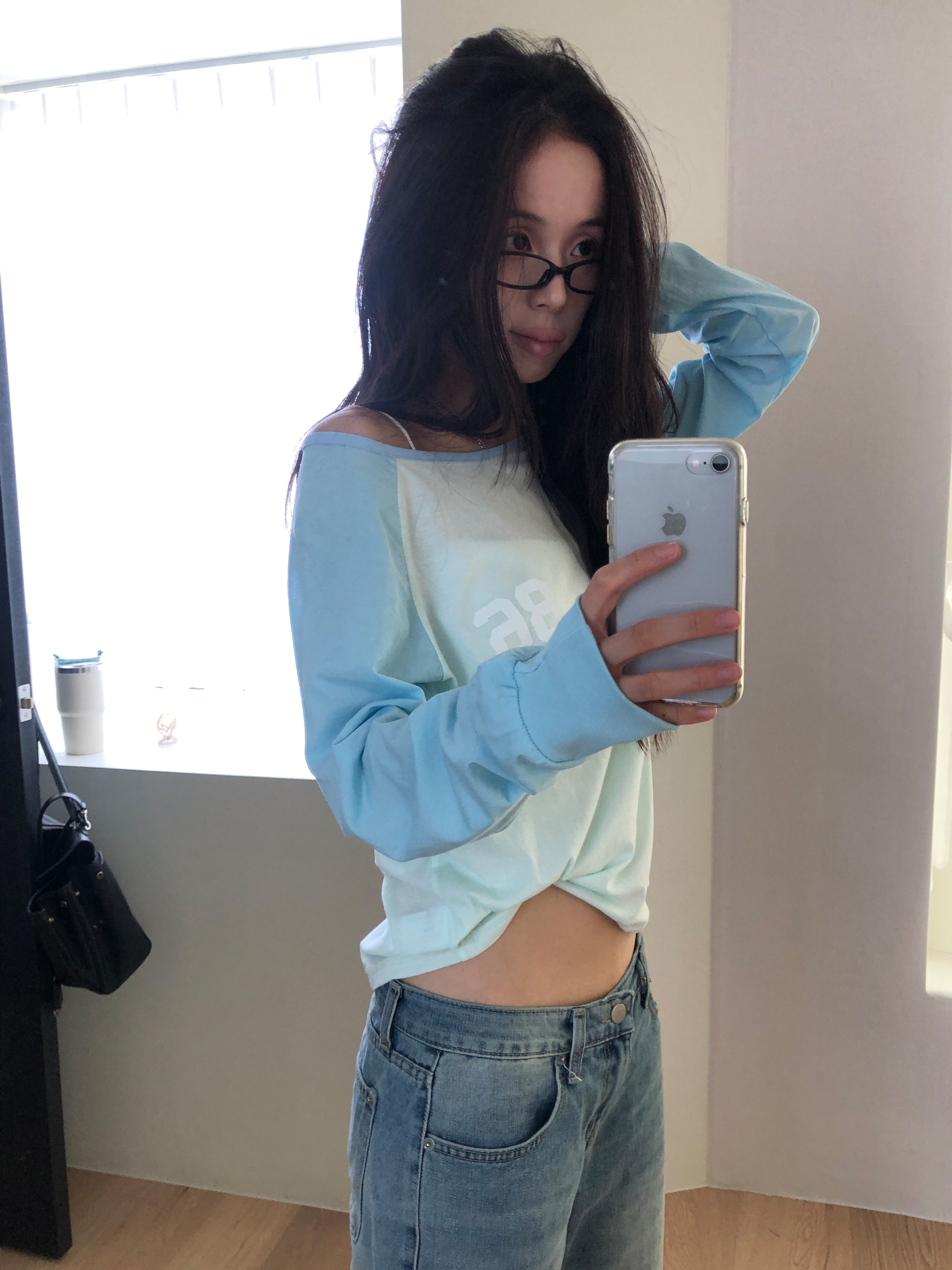 Graphic Raglan Long Sleeve Top