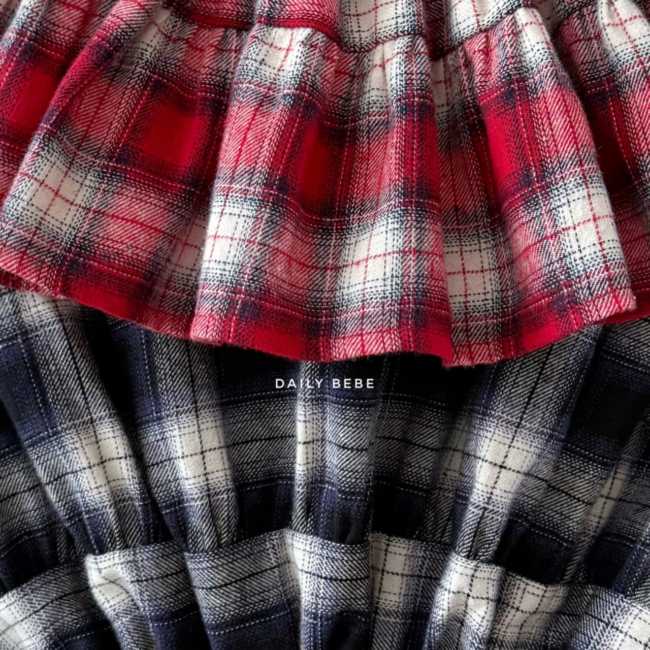Dailybebe | Check skirt (Navy L100-110)