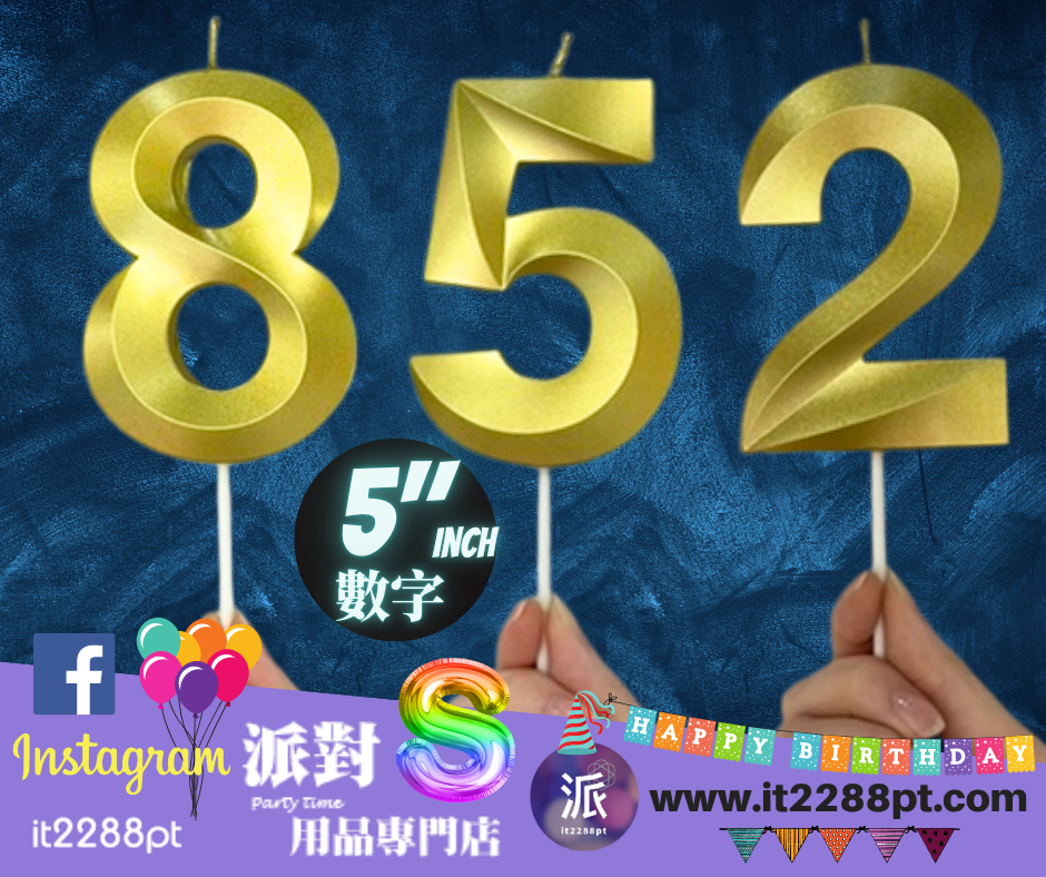 金屬色數字蠟燭 1pcs Numbers Candle