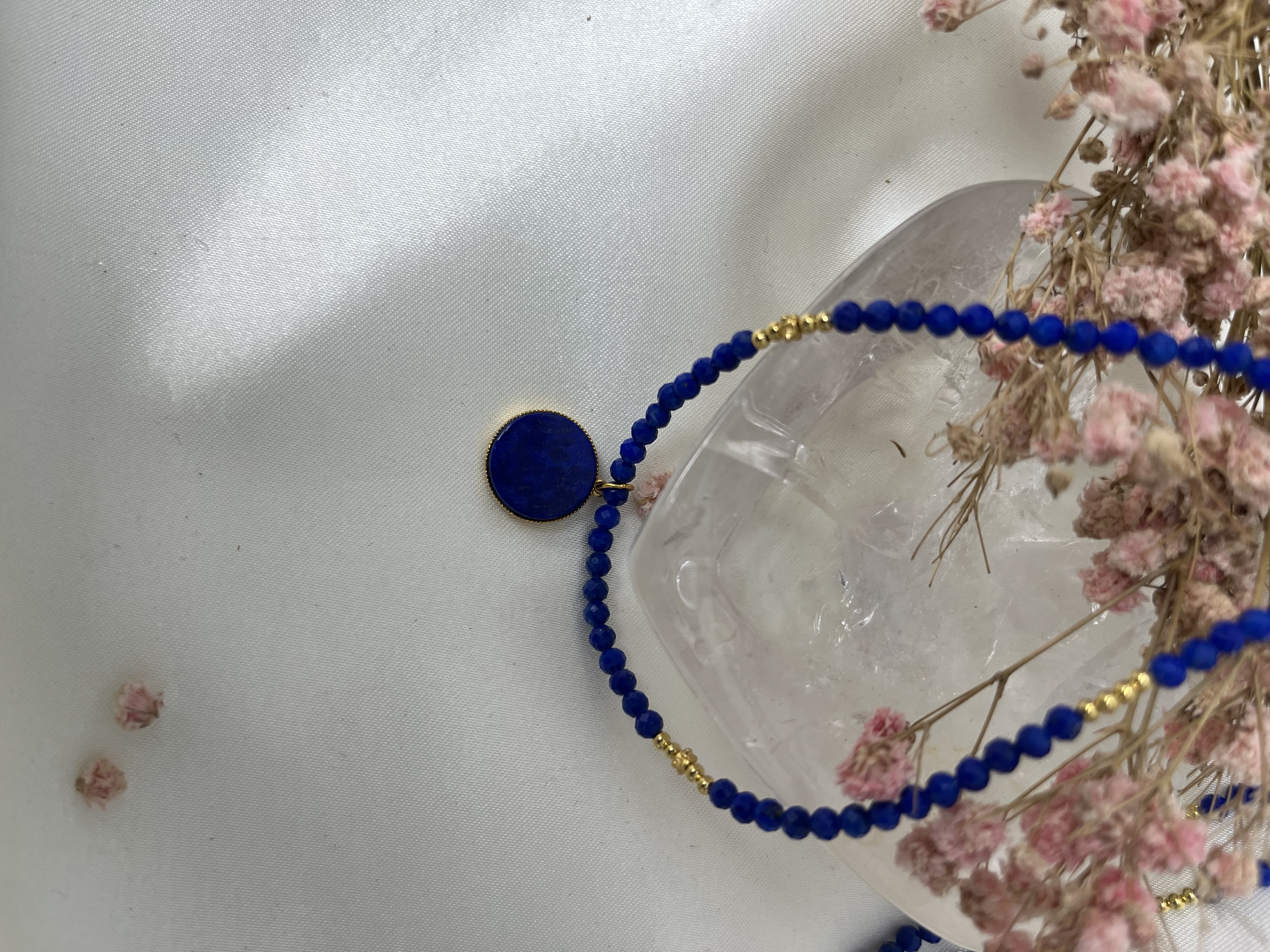 高品質青金石s925銀設計款頸鏈長度60cm 3m+切面