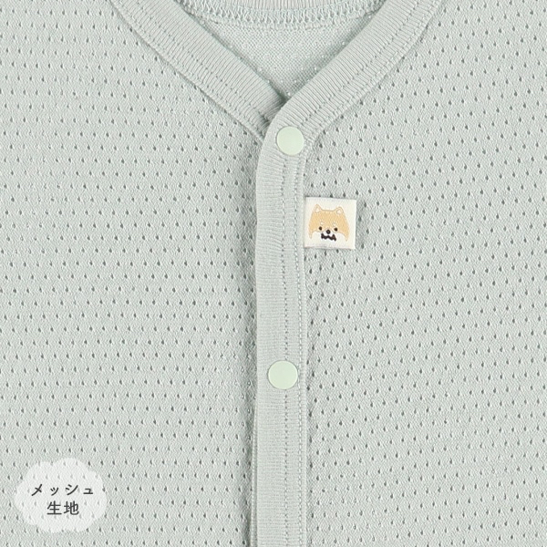 🇯🇵預訂 日本直送🇯🇵動物面部標籤純棉網眼前開式短袖包屁衣三件套