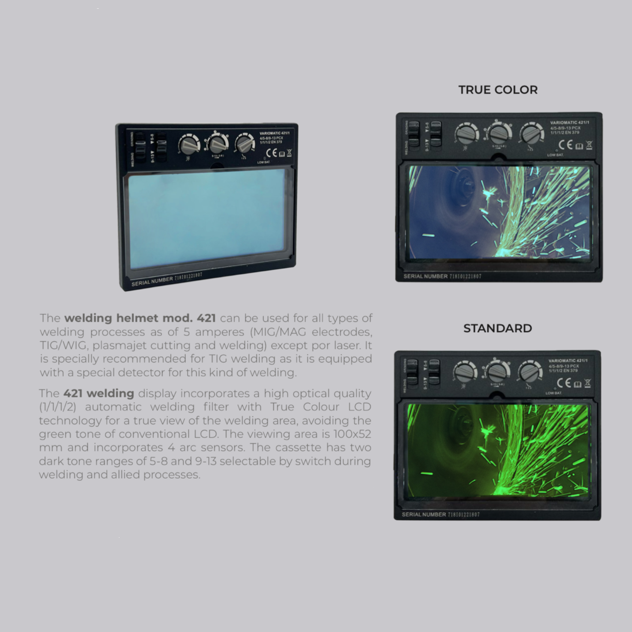 西班牙 "CLIMAX" No. 421 電子焊罩 (變色龍) "CLIMAX" No.421 Electronic Screen