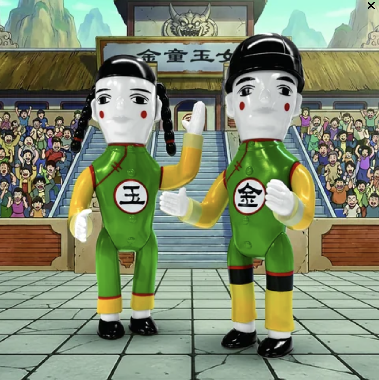 香港邪膠Happy Sofubi 金童玉女搪膠公仔