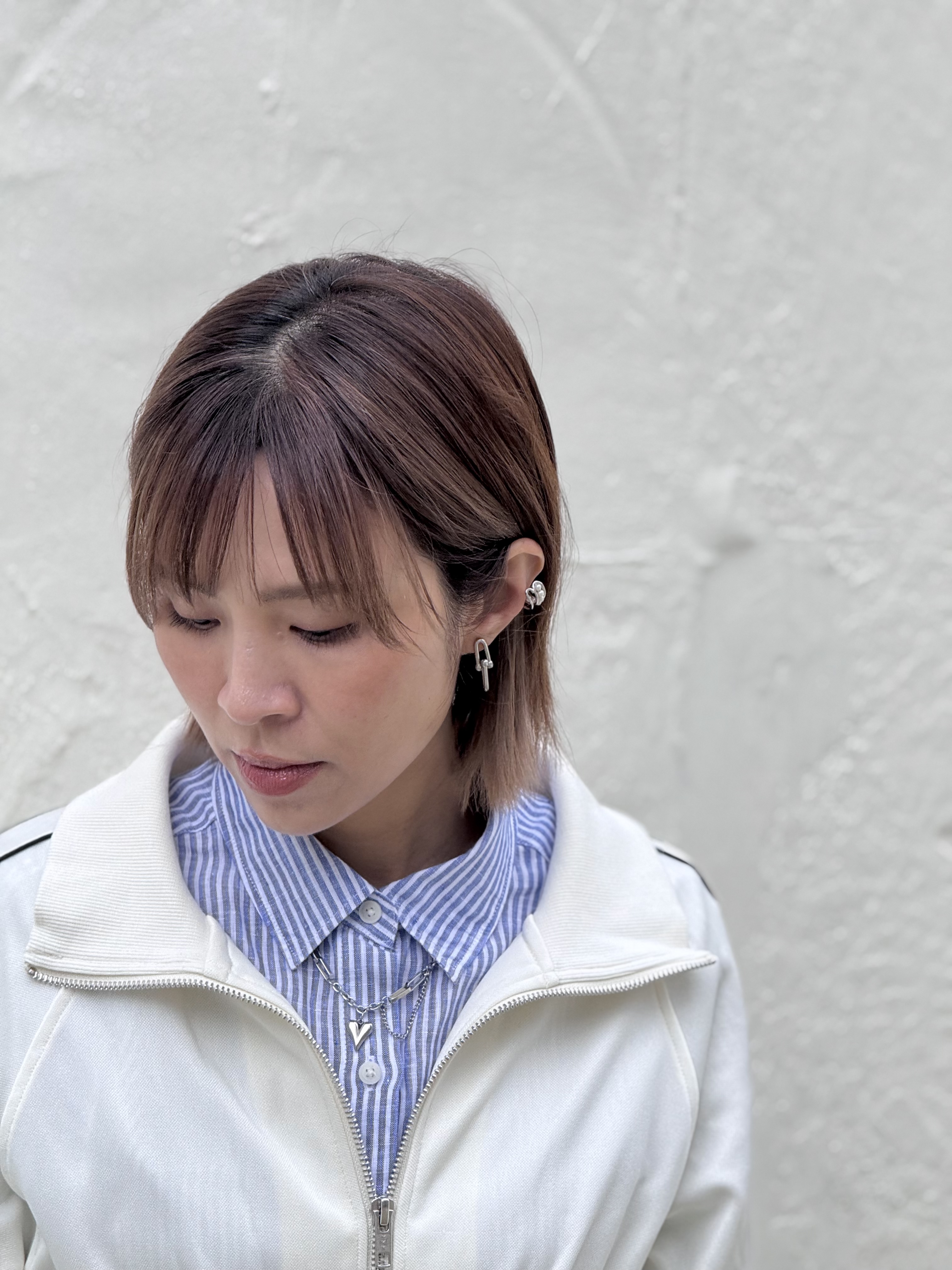 Sliver clip stainless earring