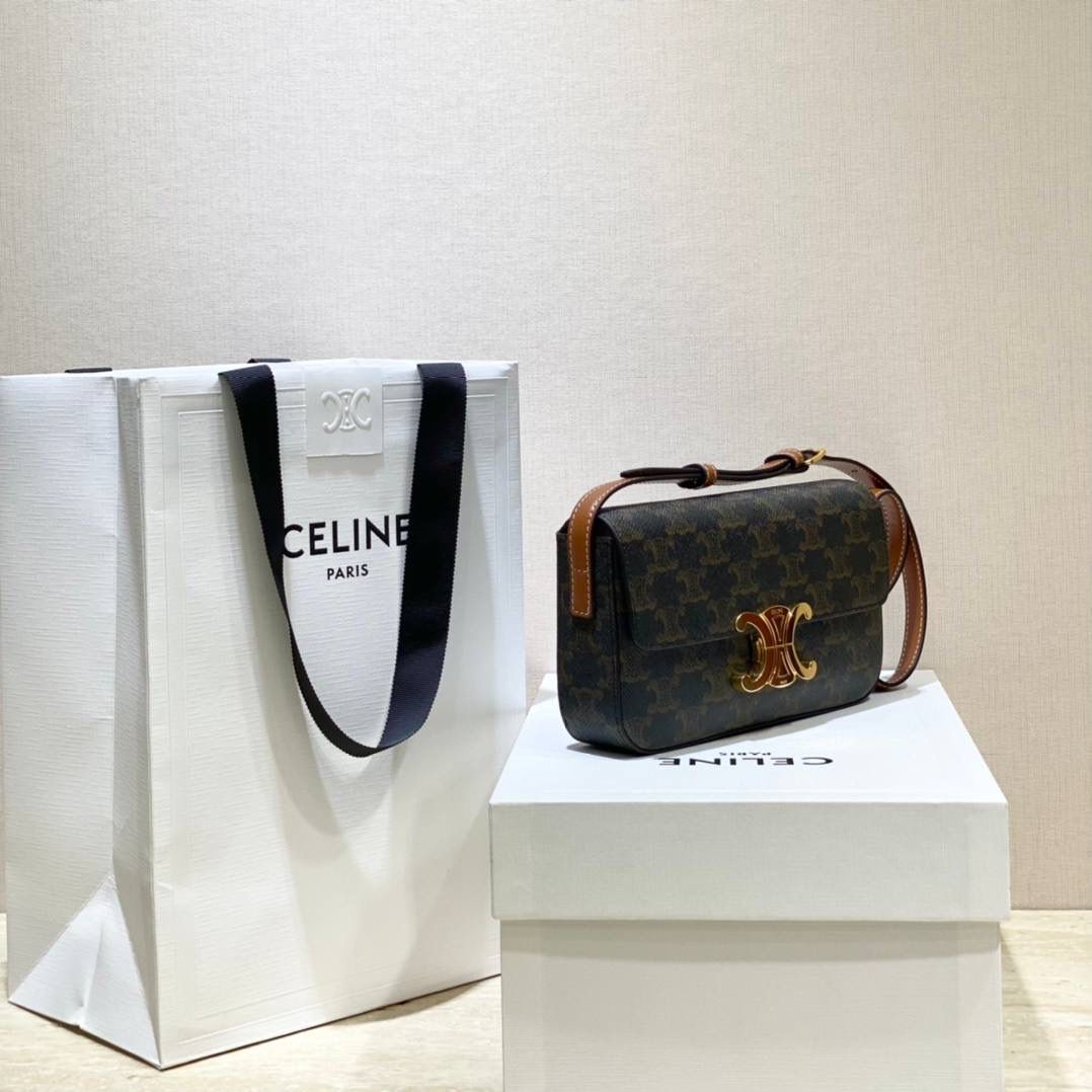 🔥大货实拍图 𝗖𝗘𝗟𝗜𝗡𝗘 ♥ 𝗧𝗥𝗜𝗢𝗠𝗣𝗛𝗘 𝗦𝗛𝗢𝗨𝗟𝗗𝗘𝗥 𝗕𝗔𝗚 感觉这两年𝐂𝐞𝐥𝐢𝐧𝐞是不是打开了任督二脉！出的包是越来越绝了！新款凯旋门腋下包简直惊喜爆棚！确认过眼神是我想要的包！必须要拥有的那种❗️ 型号：194142 尺寸：20*10*4cm