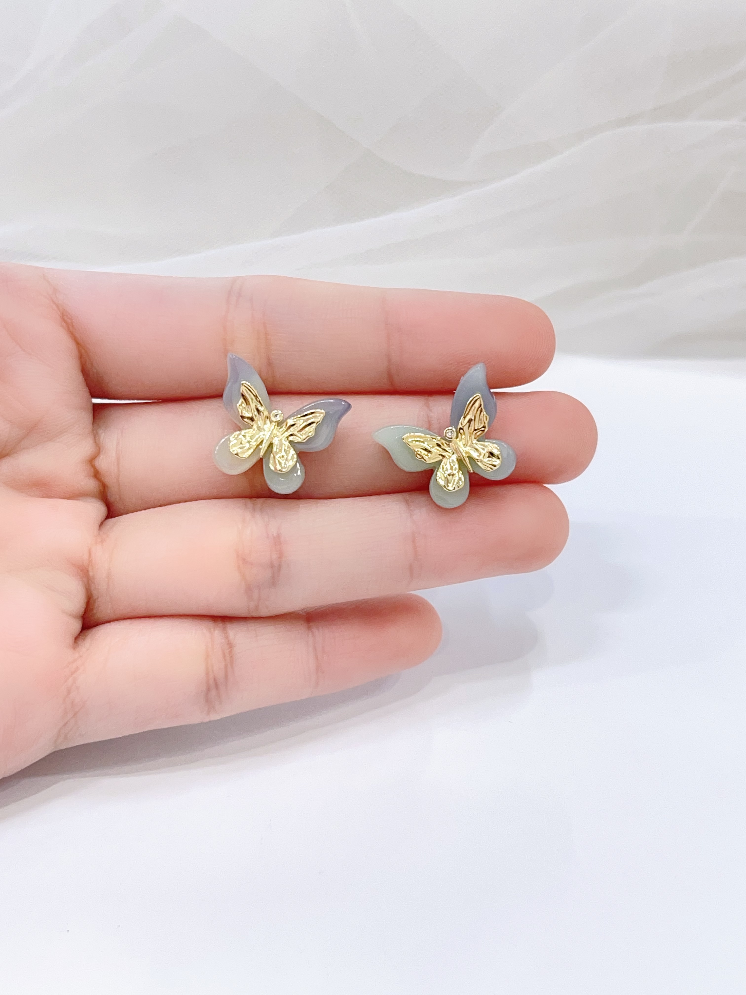 蝴蝶系列🦋拼色高级感蝴蝶耳环