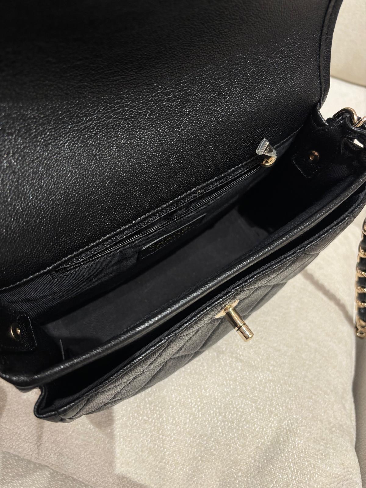 Chanel flap bag cc logo 黑色荔枝牛皮 ,100%Authentic ,98%new ✅31 card✅dust bag✅box