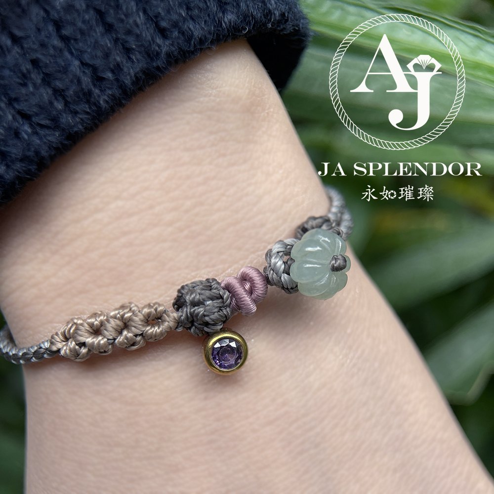 FBG26-H02 天然翡翠A玉 冰種花開手繩（私人訂制）