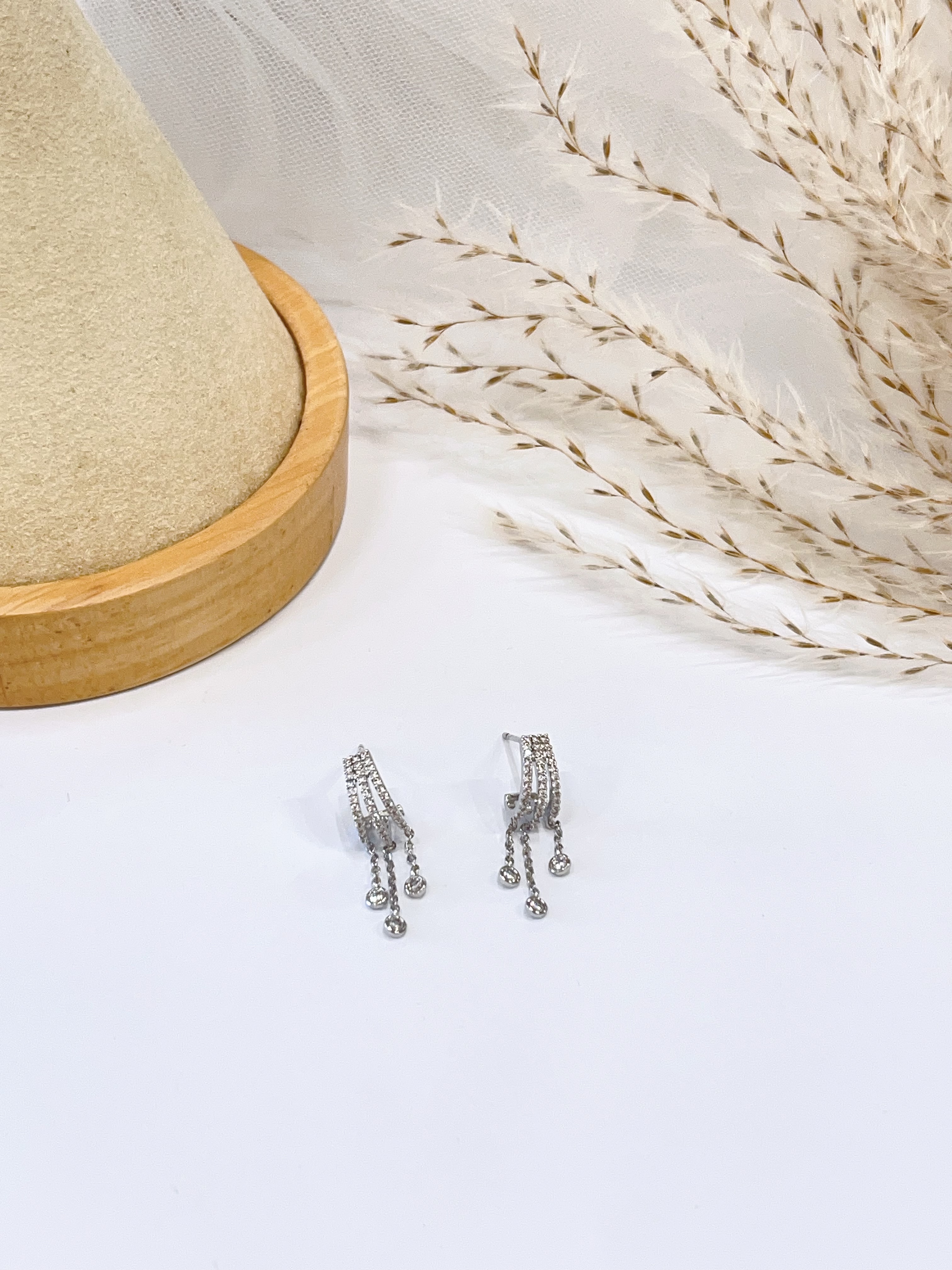 新款微镶三排水钻流苏