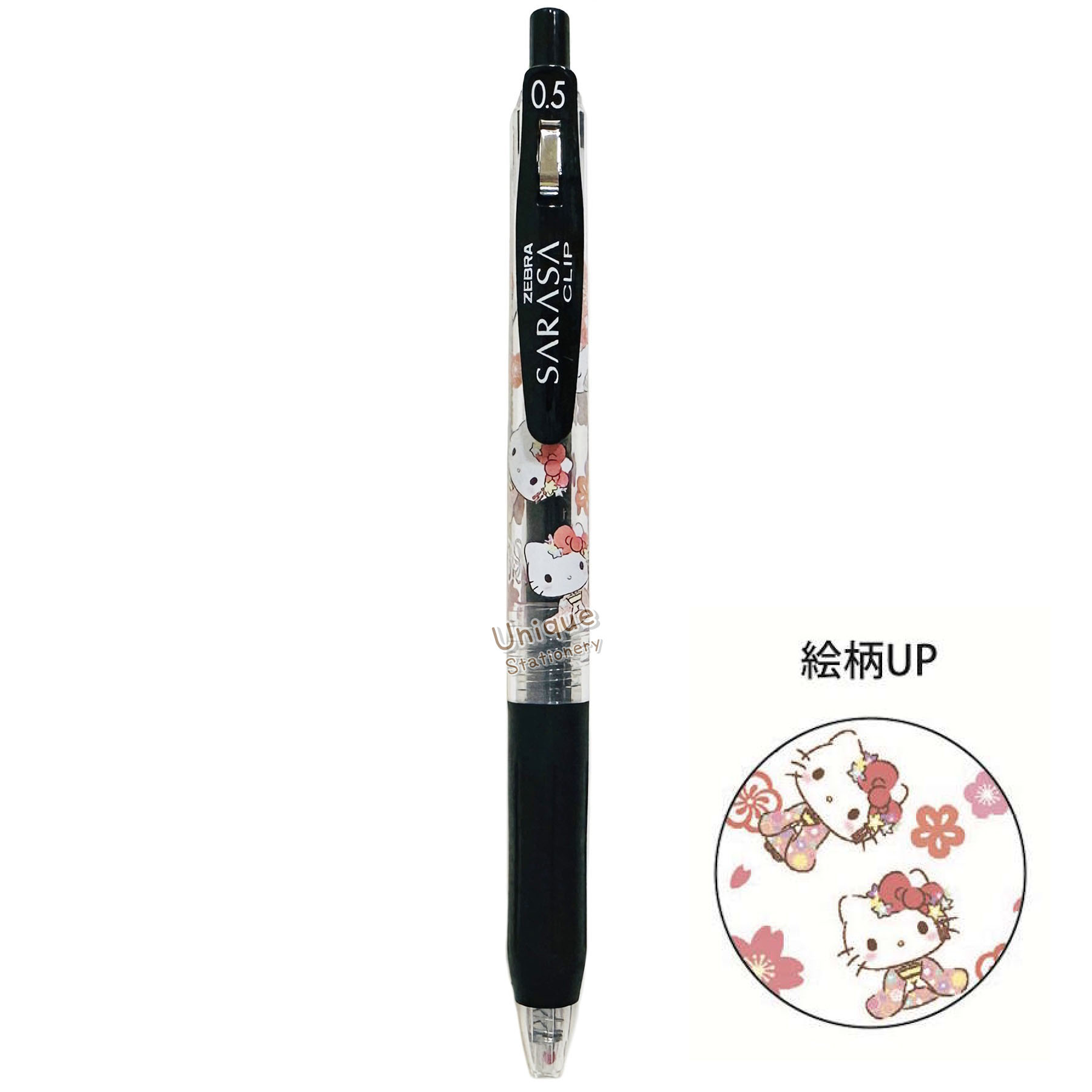現貨｜【一套6枝】Sanrio Hello Kitty 日本製 Zebra SARASA CLIP 0.5mm 黑色 啫喱筆 套裝 (231178)