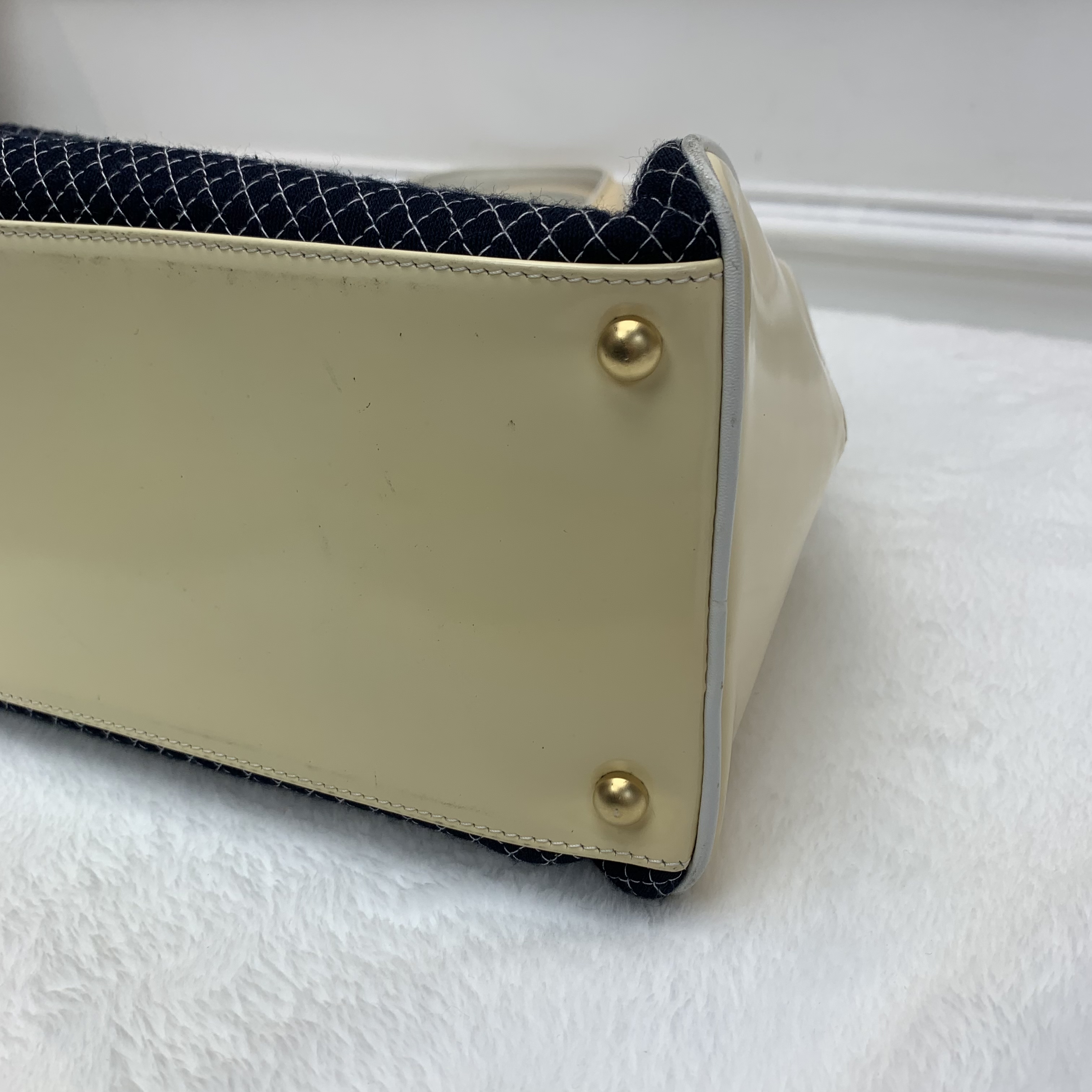 中古包💙Chanel漆皮拼布保齡球