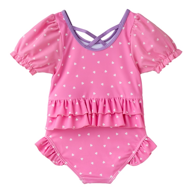 🇯🇵限時預訂 日本直送🇯🇵Wiggle Wiggle心心花花荷葉邊連體泳衣