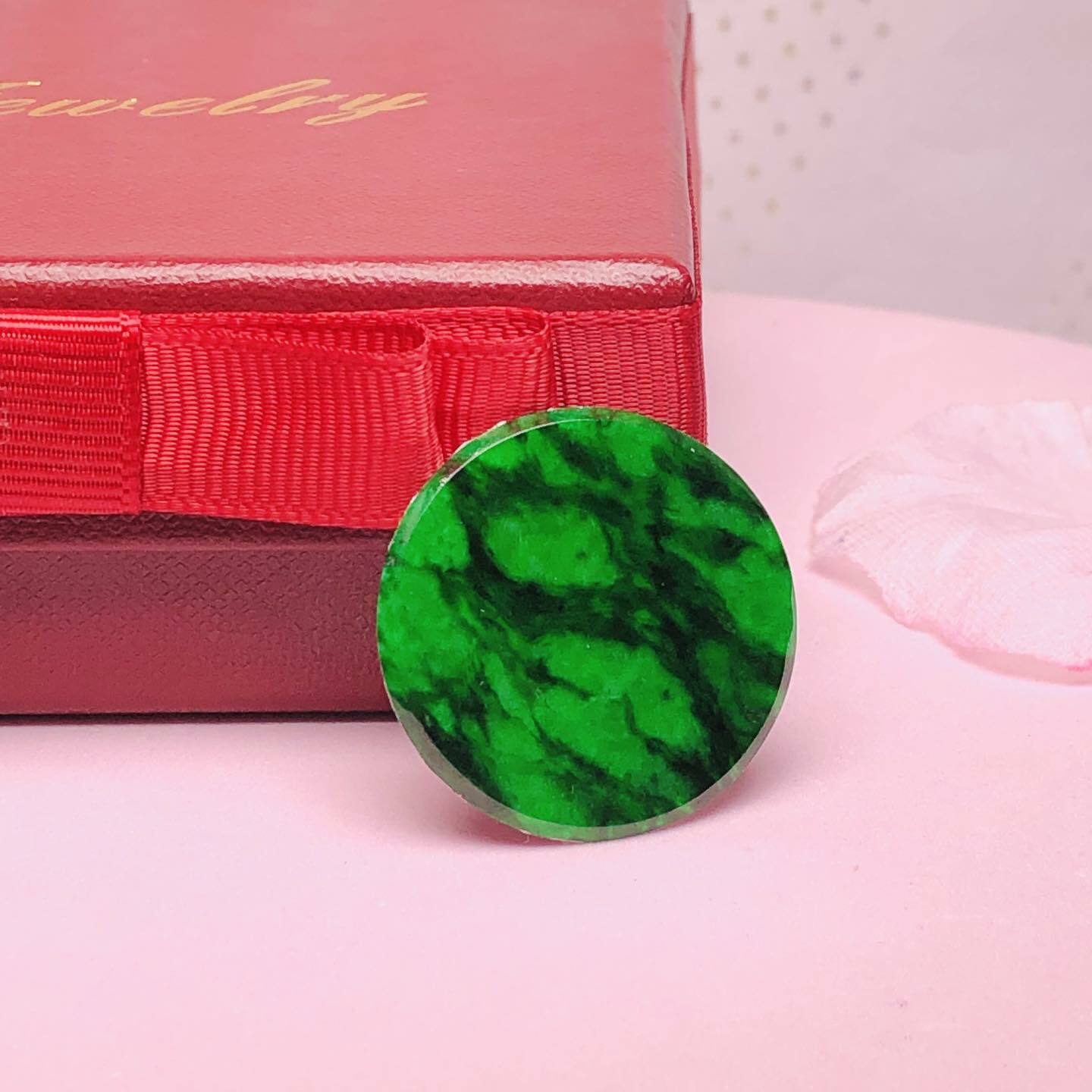 豹紋花青圓牌 - 1