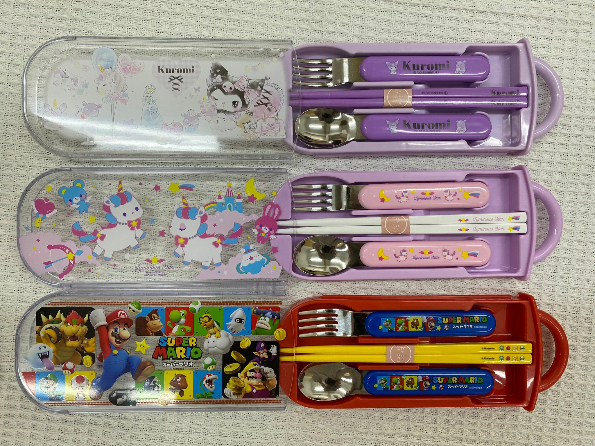 日本 SKATER 滑蓋三件式兒童叉羹筷子套装 -1件