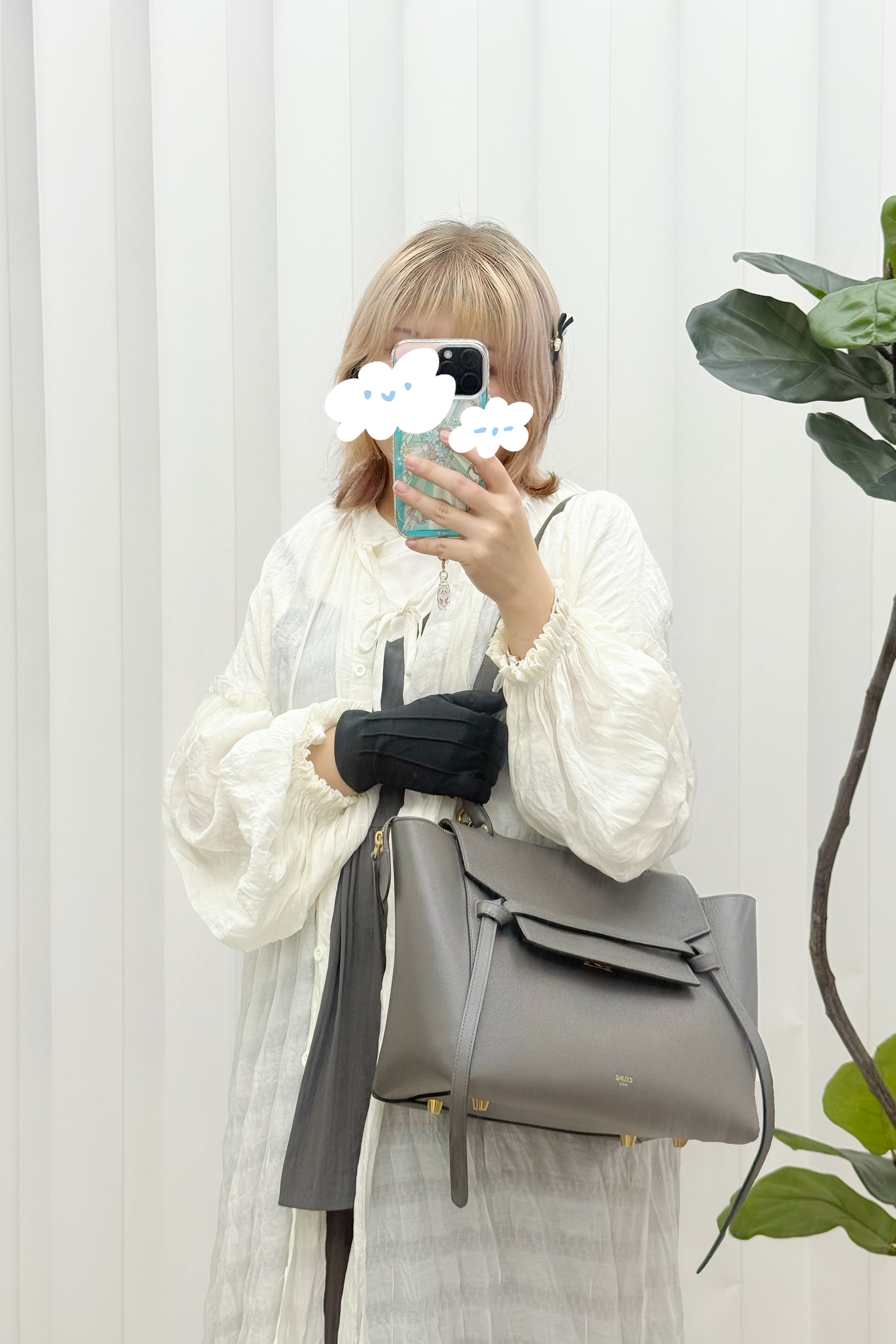 CELINE 🤍PRE OWNED Belt Bag 灰色鯰魚包 28cm Mini Size 手提單肩包🩶