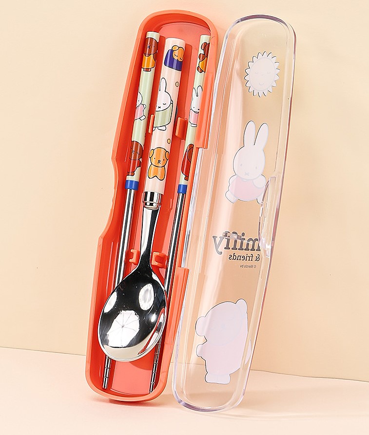 【預訂】韓國直送 Miffy 不鏽鋼餐具 連收納盒 3件套